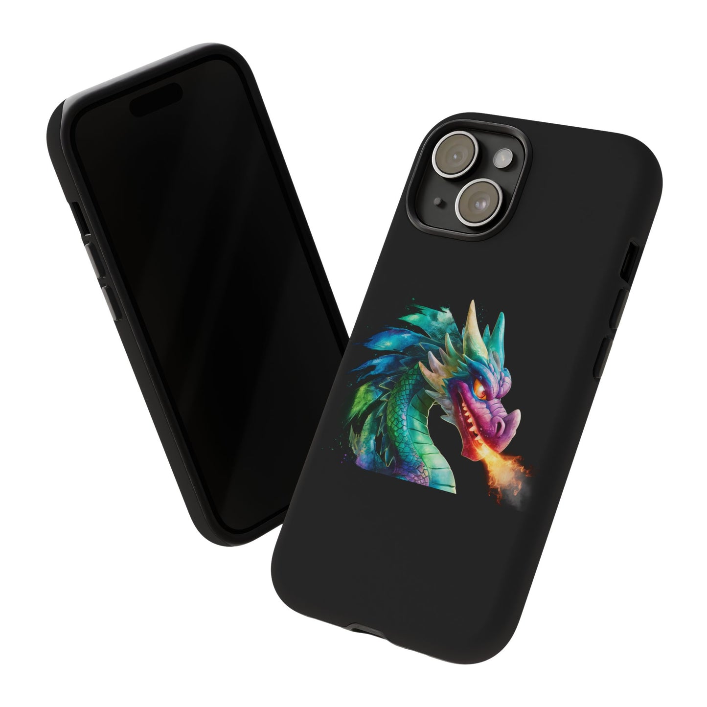 Dragon iPhone Case - Fantasy Fire-Breathing Art Protective Cover - Bookish Dark Academia Aesthetic Gift for Teens and Adults
