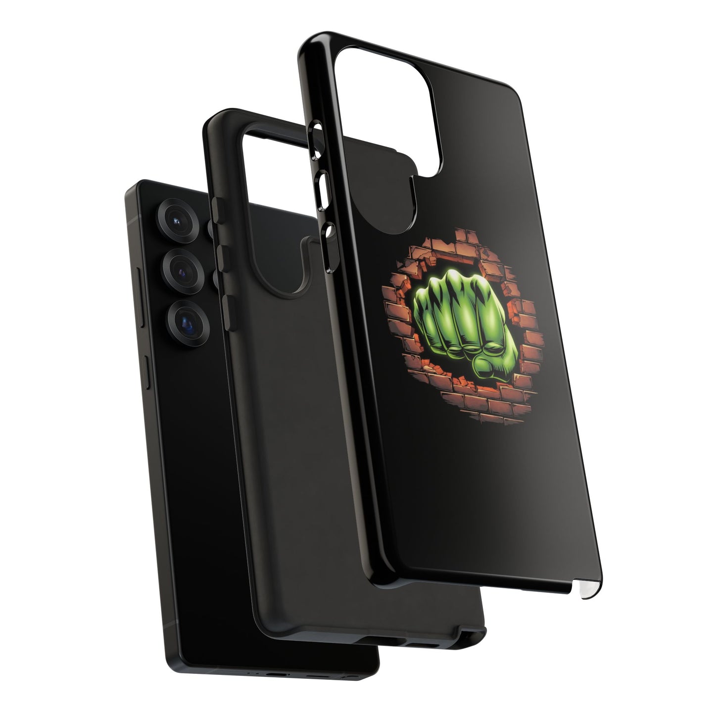 Samsung Phone Case, Green Fist Smashing Wall Design, Comic Book Phone Case, Geeky Case