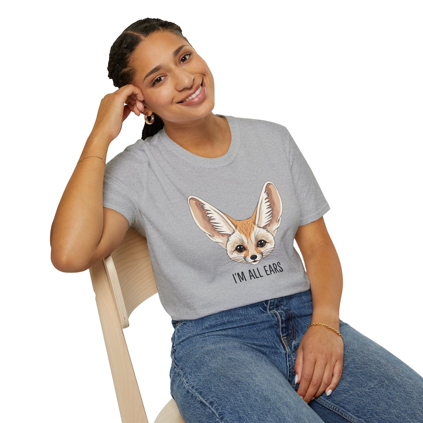 Fennec Fox Funny T-Shirt | I’m All Ears Animal Tee | Cute Pet Tee for Women Men | Unique Gift | Trending Animal Motif Shirt