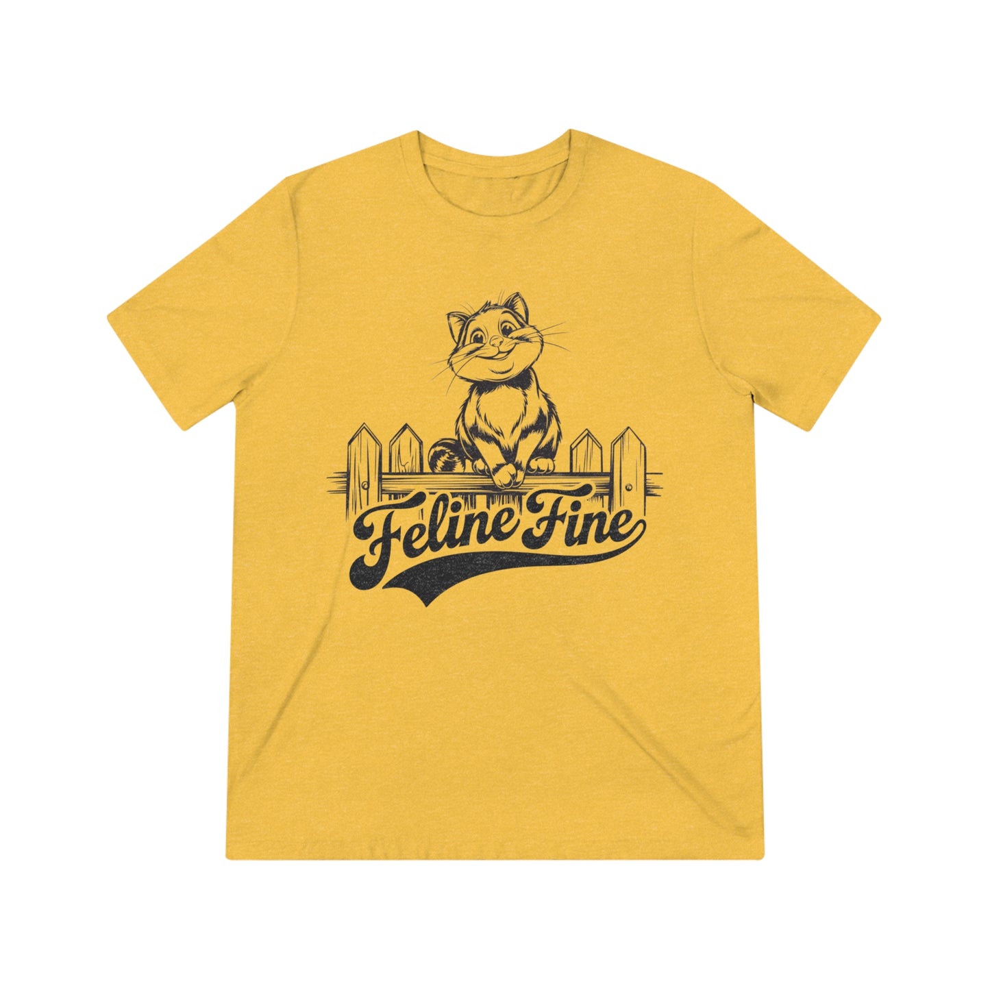 Cat Lover T-Shirt, Feline Fine Tee, Smiling Cat Shirt, Unisex Graphic Tee, Animal Lover Shirt