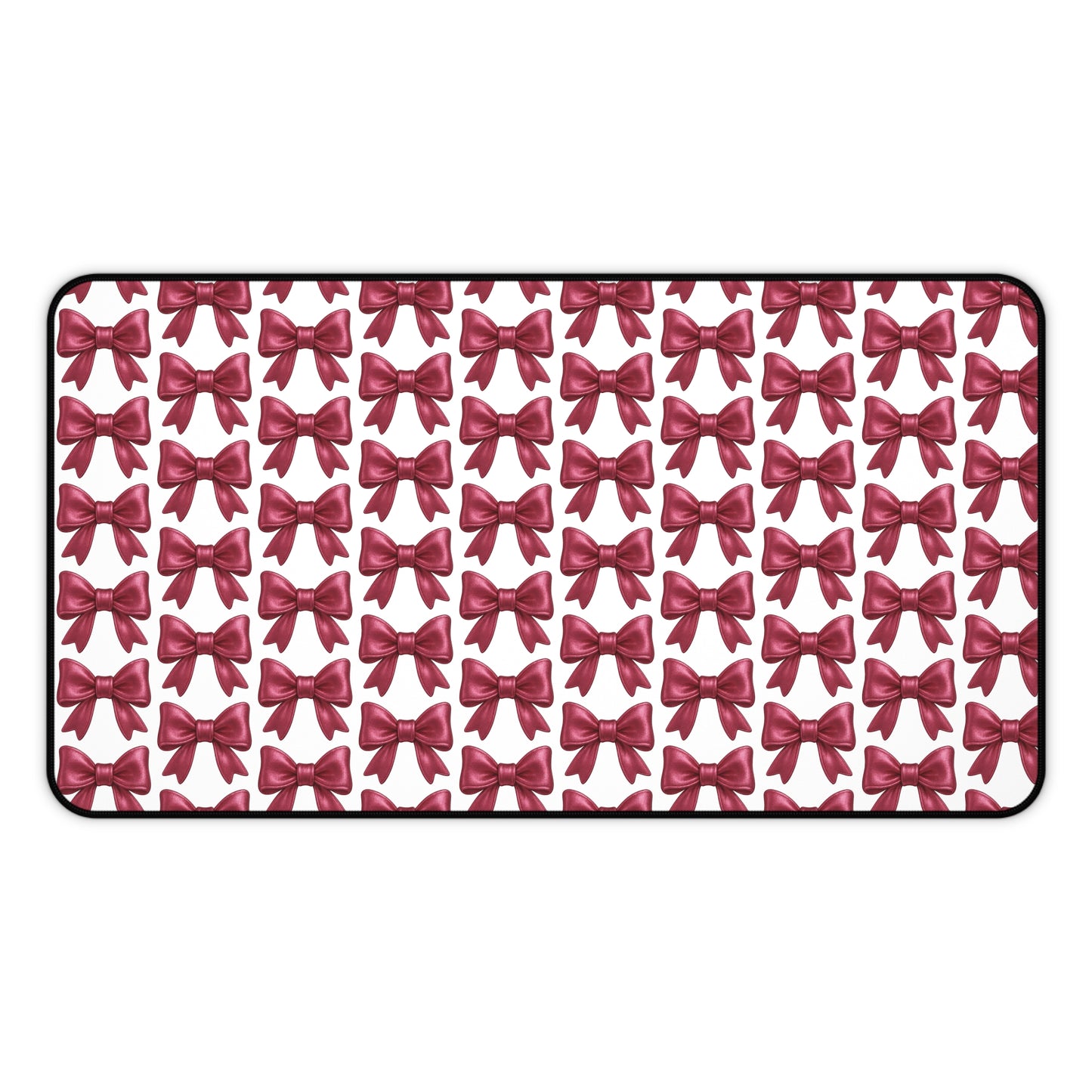Pink Bow Desk Mat - Cute Aesthetic Mouse Pad for Office or Gaming Setup | Girly Large Mouse Pad Gift for Her