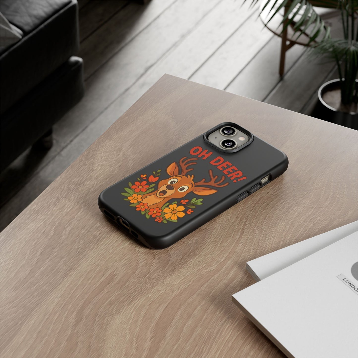 iPhone Case - Startled Deer 'Oh Deer' Nature Lover Phone Case Funny iPhone Accessory