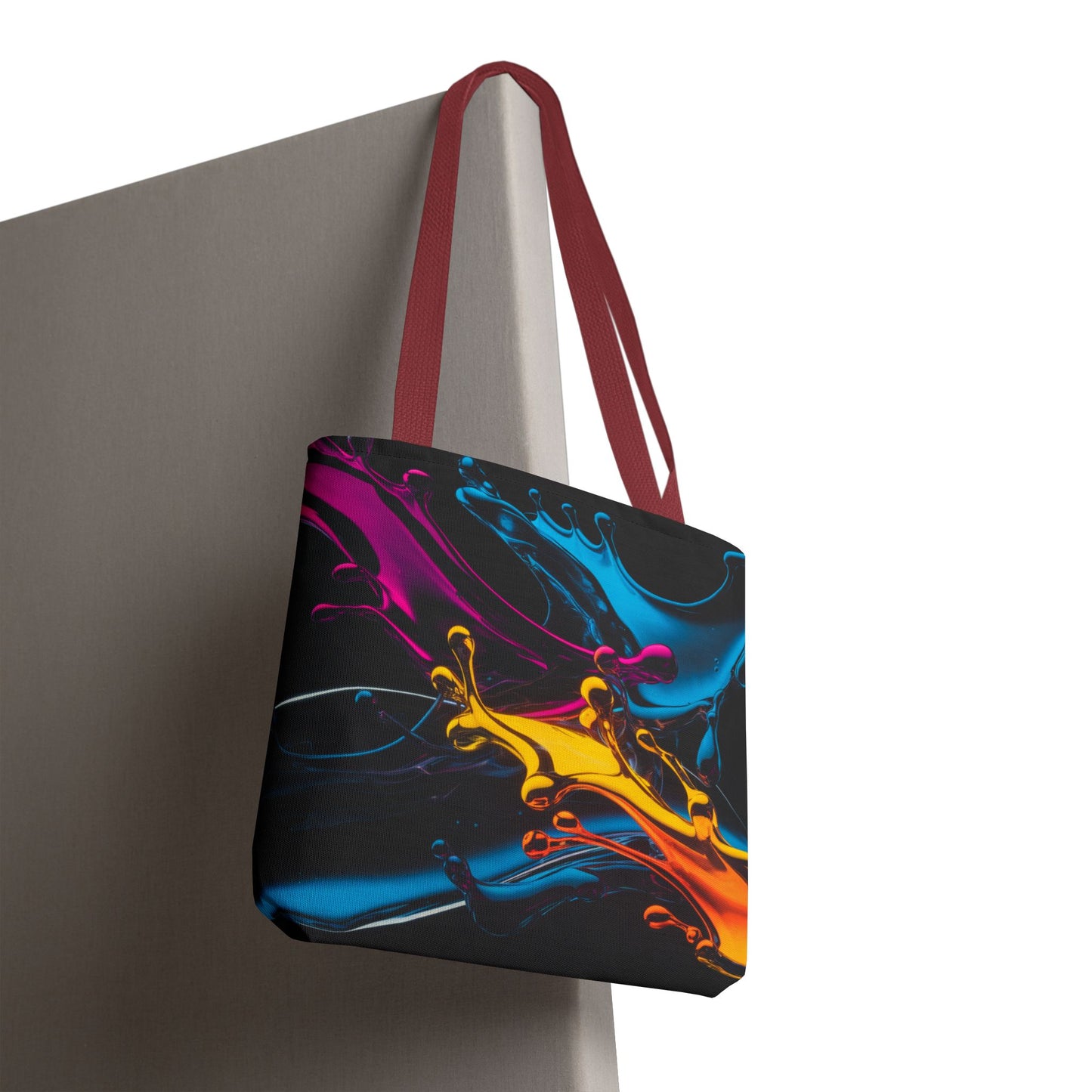 Abstract Neon Splash Tote Bag, Vibrant Colorful Art Bag, Reusable Shopping Bag, Modern Everyday Carryall, Bright Aesthetic Gift For Her