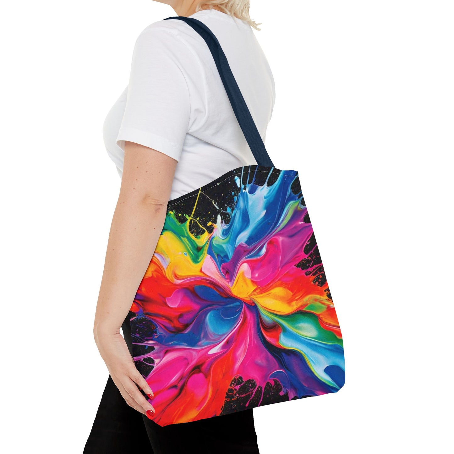 Vibrant Abstract Swirl Tote Bag | Colorful Expressionism Canvas Tote – Bold Art Accessory & Eco-Friendly Gift for Art Lovers