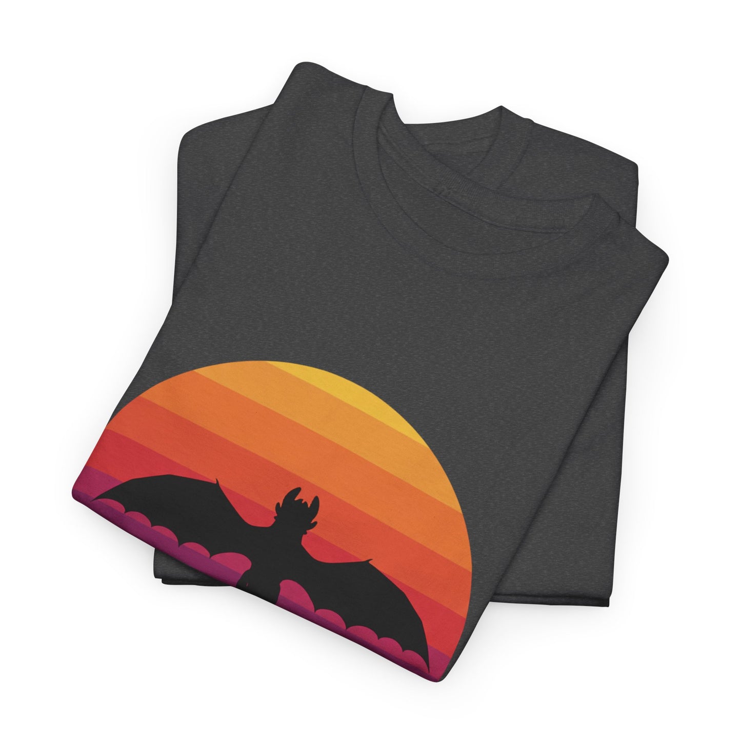 Night Dragon Sunset T-Shirt | Retro Dragon Silhouette Tee | Fantasy Dragon Shirt | Unisex Graphic Tee | Gift for Dragon Lovers