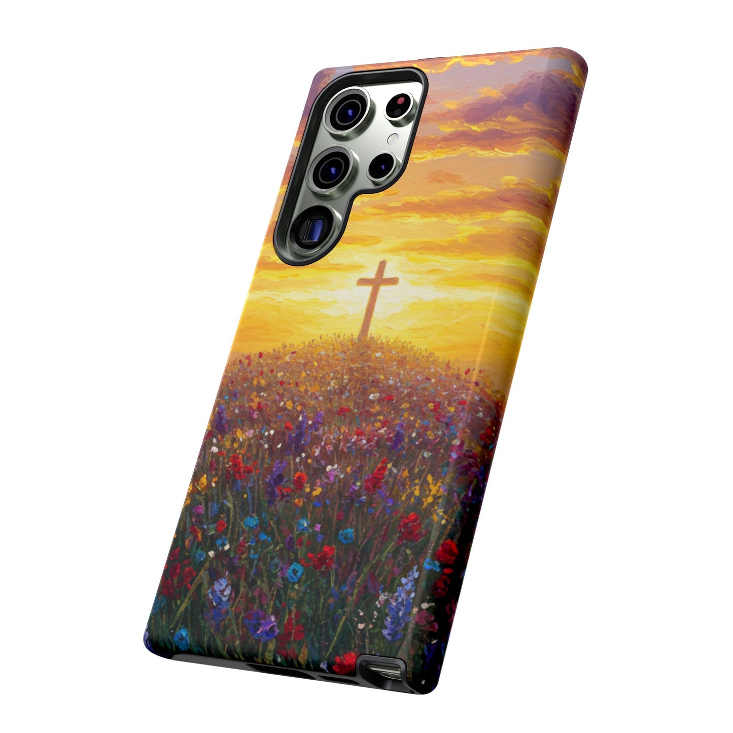 Samsung Phone Case - Monet Style Cross Christian Phone Case Spiritual Case Inspirational Samsung Case
