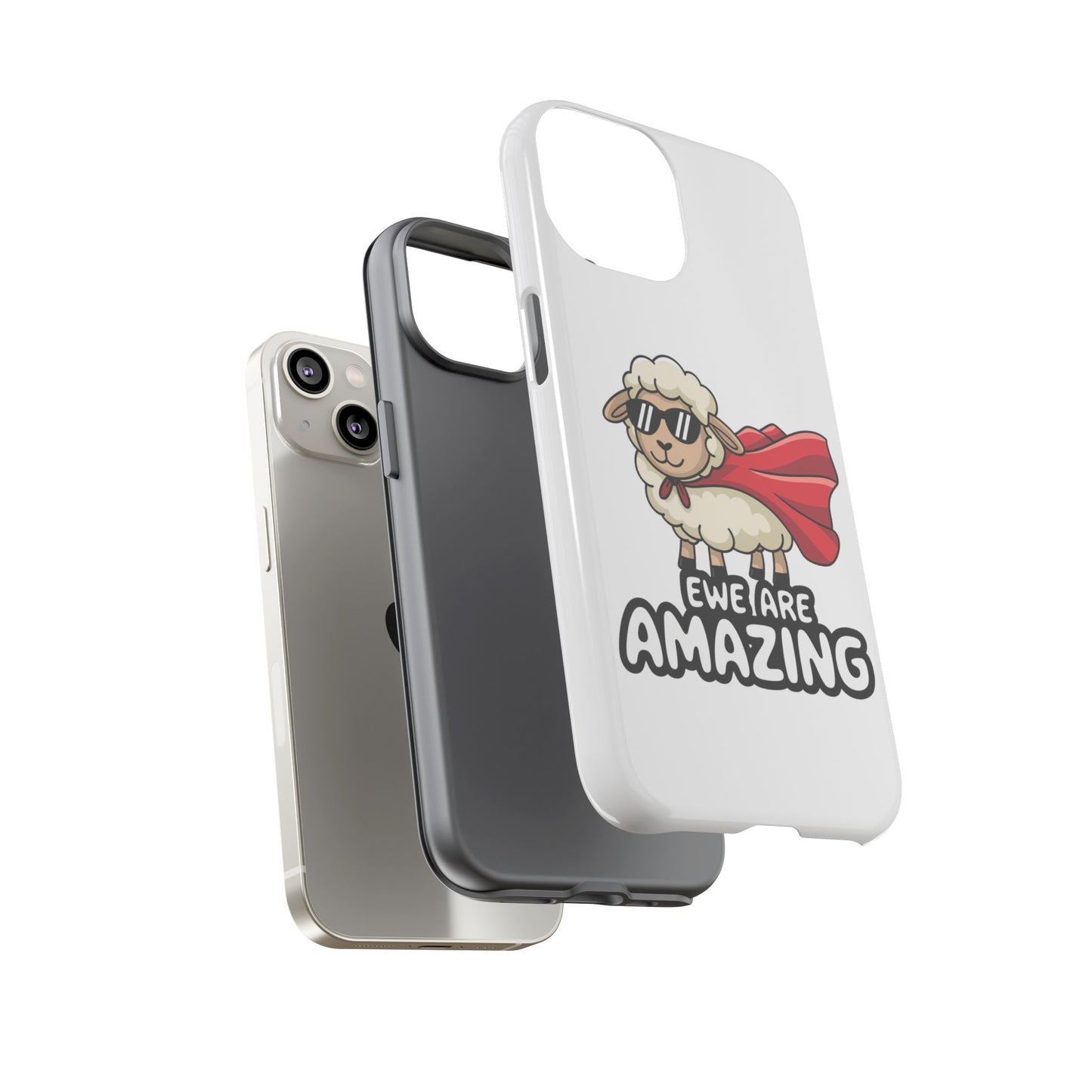 Funny iPhone Case - Cute Sheep Phone Cover - "Ewe Are Amazing" Animal Pun Gift - Motivational iPhone Case - Gift for Her or Him