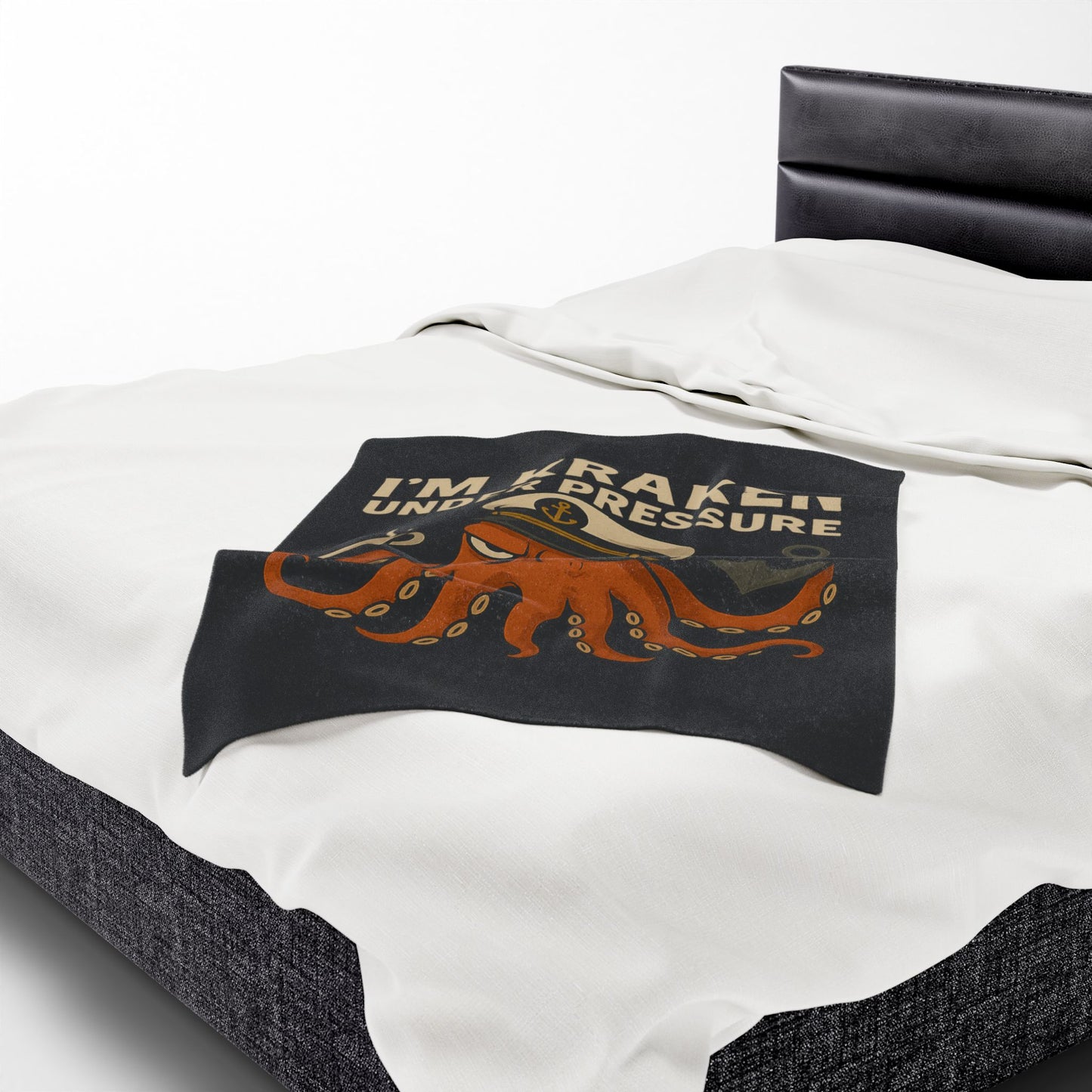 Kraken Under Pressure Plush Blanket - Fun Nautical Decor for Cozy Nights Beach Themed Throw Ocean Decoration