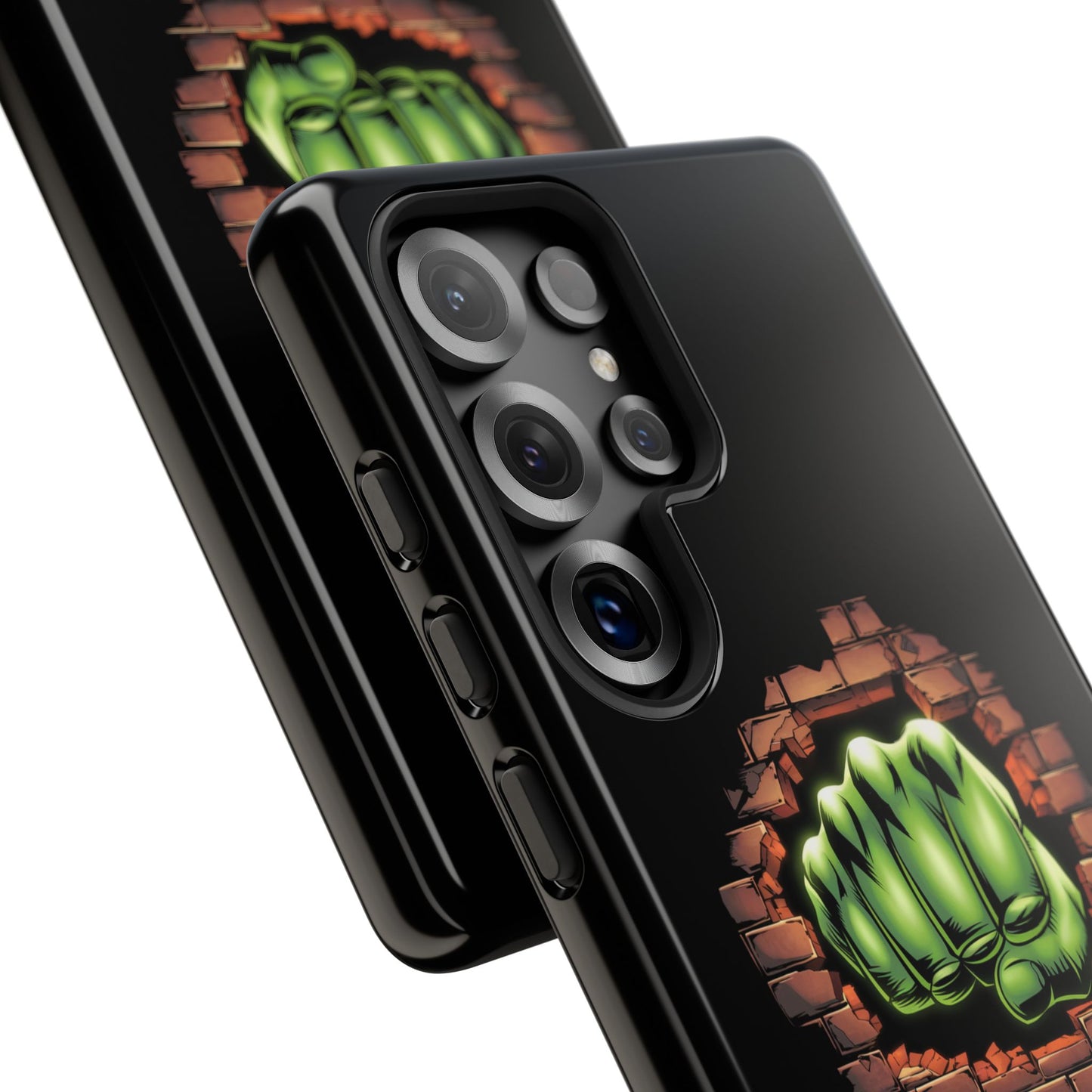Samsung Phone Case, Green Fist Smashing Wall Design, Comic Book Phone Case, Geeky Case