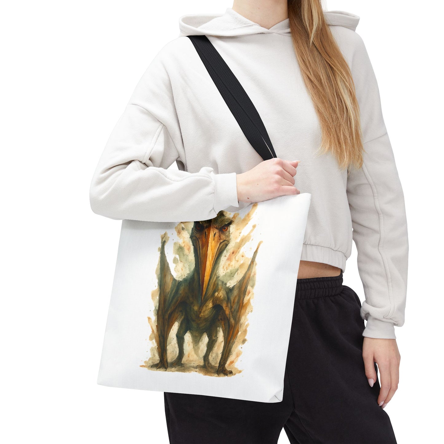 Quetzalcoatlus Tote Bag | Dinosaur Art Canvas Shopper | Prehistoric Pterosaur Gift for Dino Lovers | Eco-friendly Reusable Bag Jurassic Tote