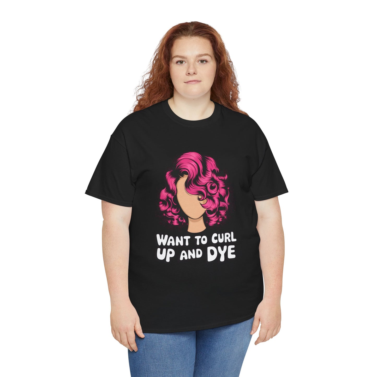 Curly Hair Tee: Want To Curl Up And Dye – Funny Hair Colorist Tee, Salon & Curl Lovers Gift, Trendy Graphic Shirt for Hairstylists