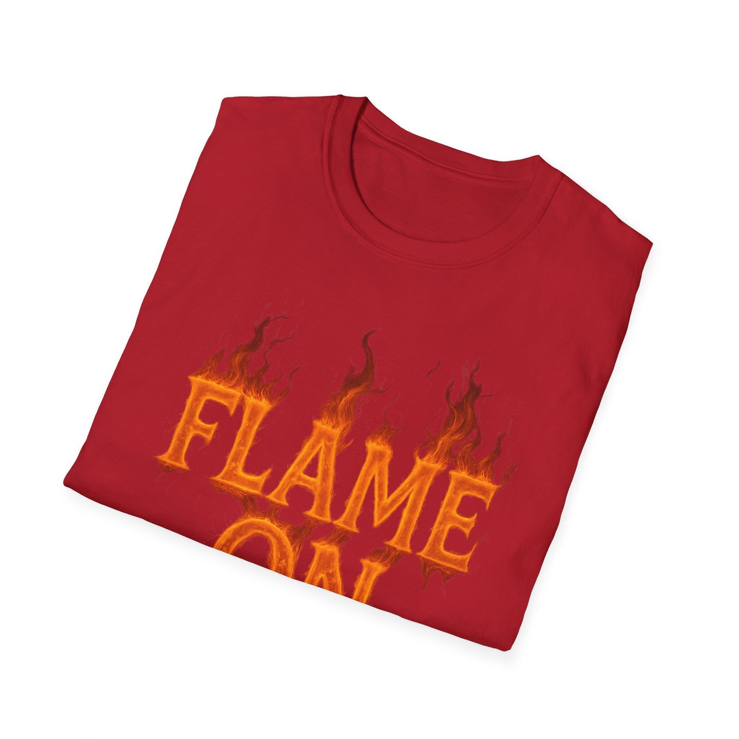 Flame On Fire Typography Shirt - Superhero Fan Gift, Personalized Fiery Slogan Tee, Comic Style Flame Letter T-Shirt, Flame Lover Shirt