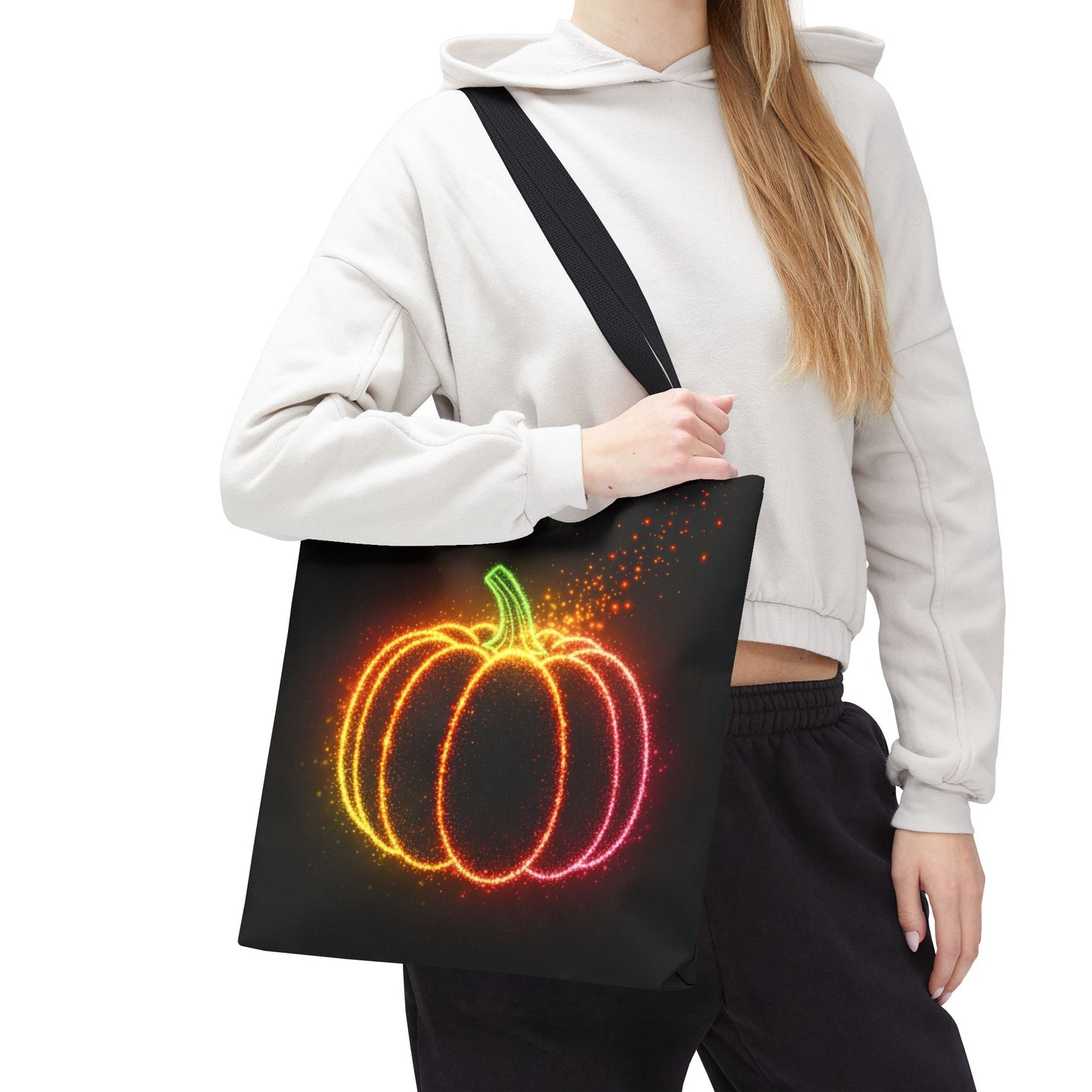 Neon Pumpkin Tote Bag, Halloween Tote, Fall Aesthetic Trick Or Treat Bag, Spooky Season Accessory, Pumpkin Bag, Fall Gift Idea