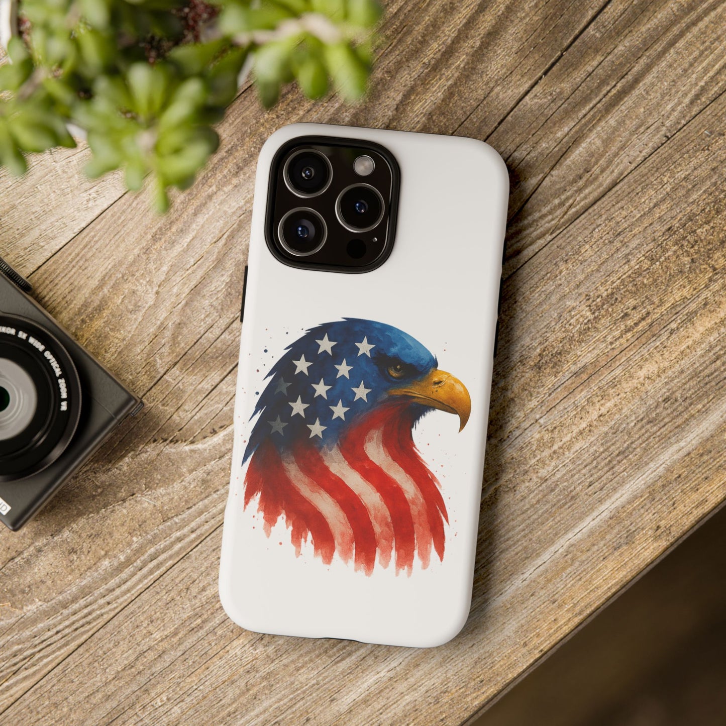 Patriotic Eagle iPhone Case - USA Flag Tough Cover, Dual-Layer Rugged Protection, 4th of July and Veteran Gift