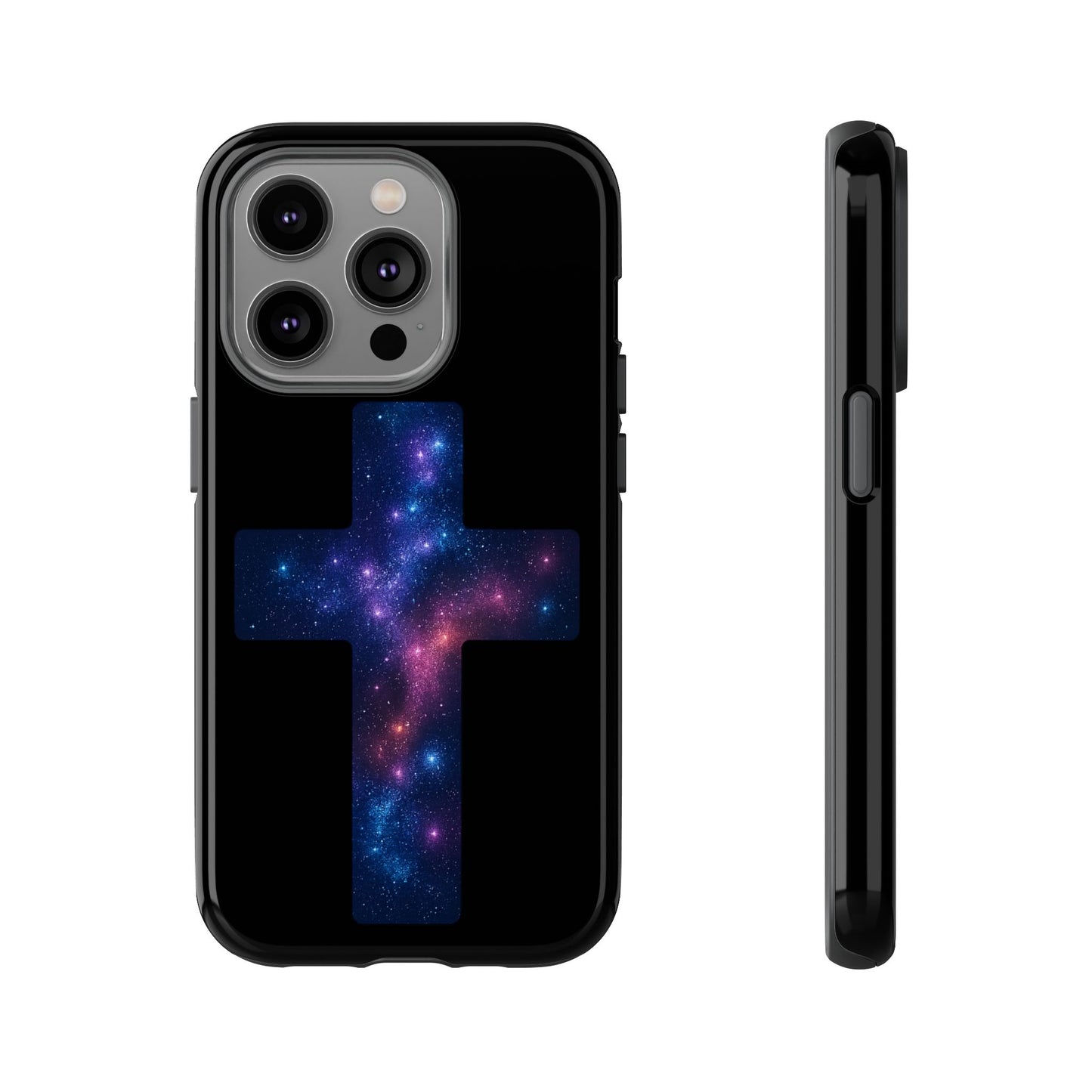iPhone Case - Galactic Cross design Christian Phone Case Spiritual iPhone Accessory Religious Case Gift for Believers