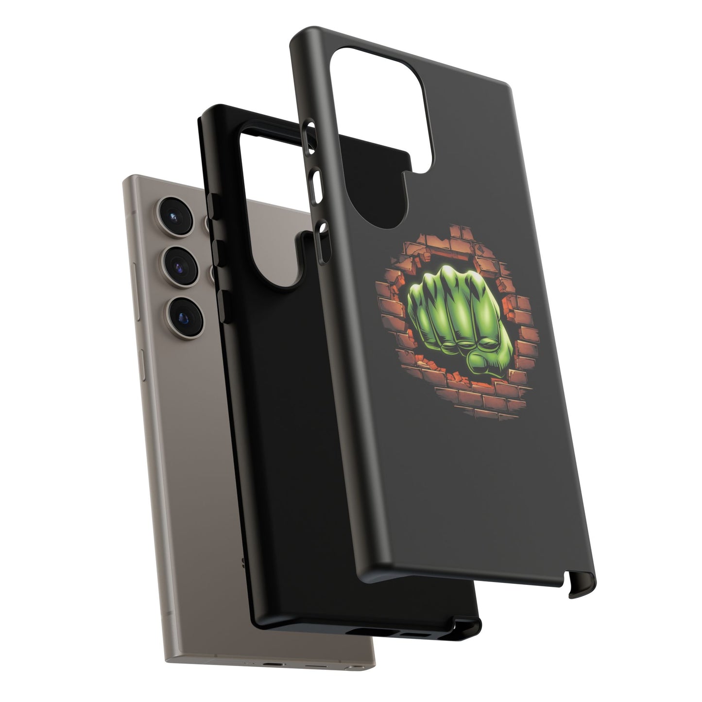 Samsung Phone Case, Green Fist Smashing Wall Design, Comic Book Phone Case, Geeky Case