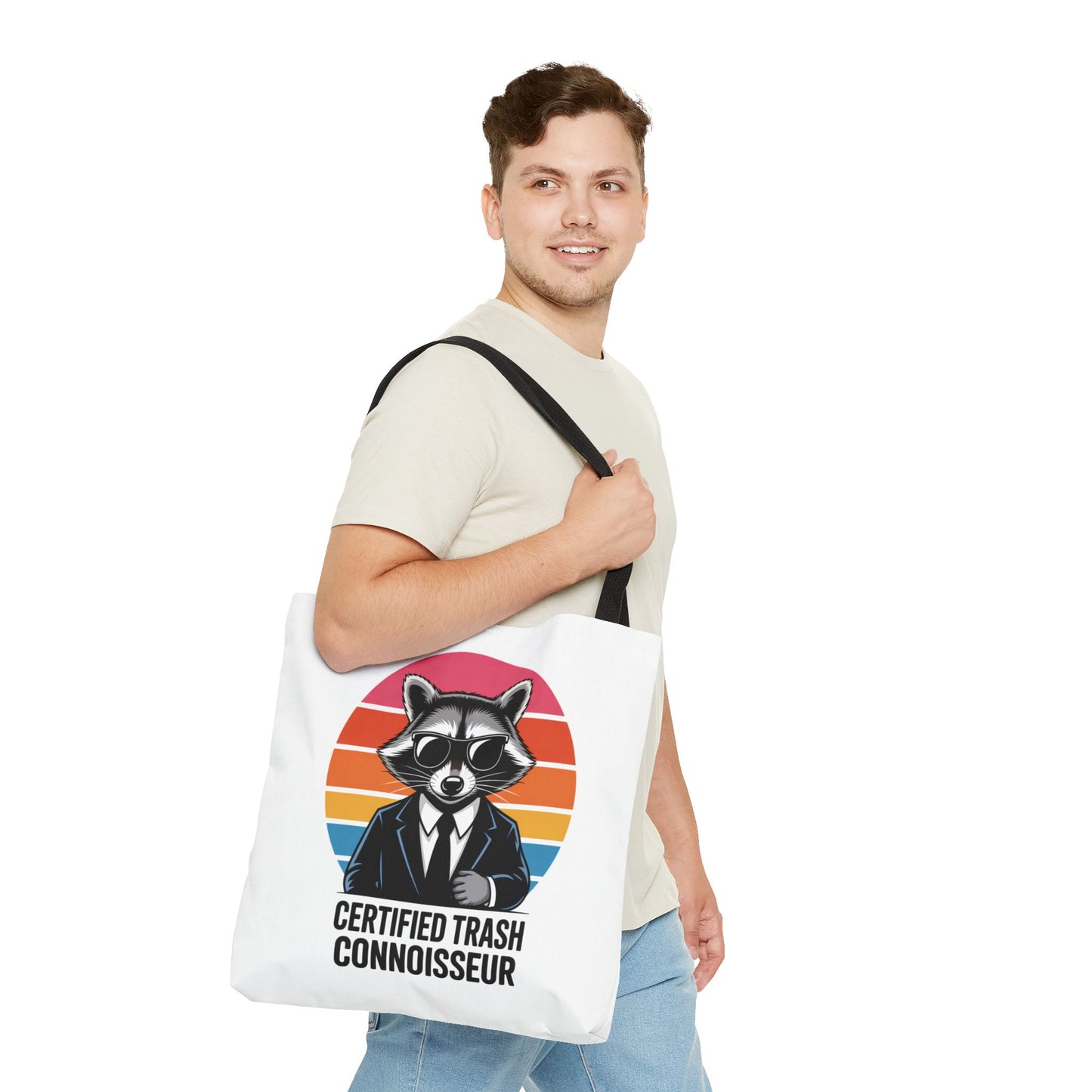 Certified Trash Connoisseur Raccoon Tote Bag Fun and Quirky Everyday Carry Trash Panda Bag