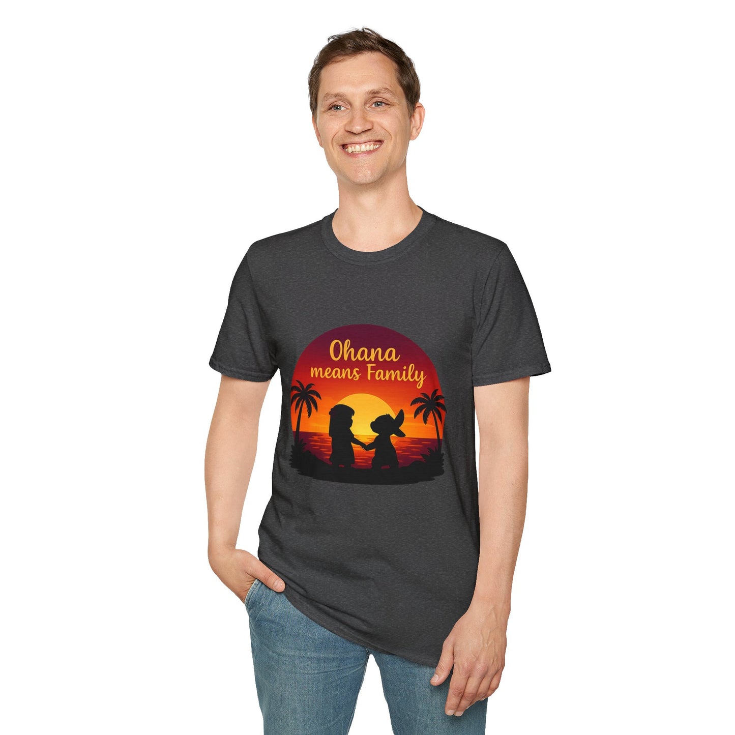 Ohana Means Family Shirt - Cute Sunset Graphic Tee, Hawaiian Family Quote Shirt, Family Inspired T-Shirt, Matching Vacation Outfit