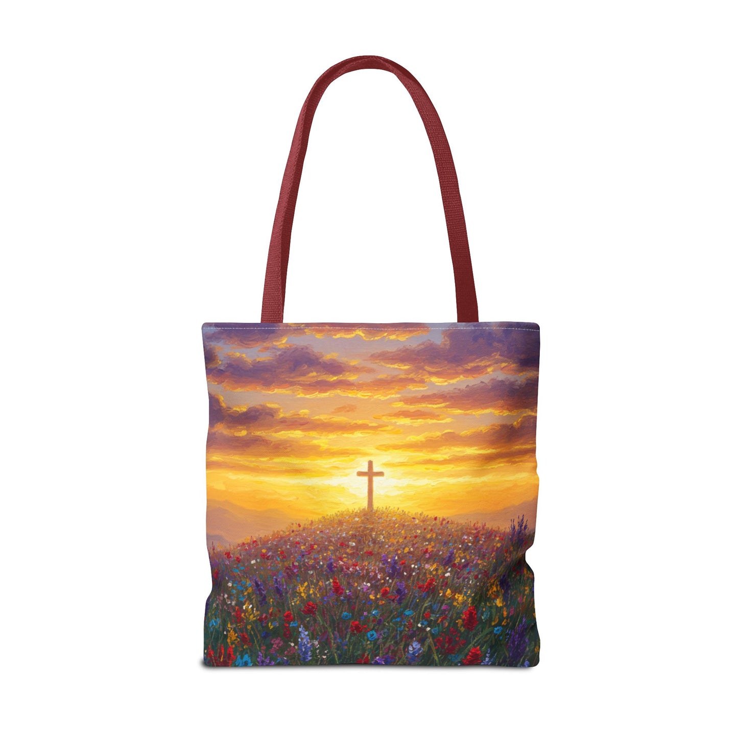 Cross Painted Tote Bag Christian Bag Inspirational Tote Spiritual Bag Religious Tote Bag