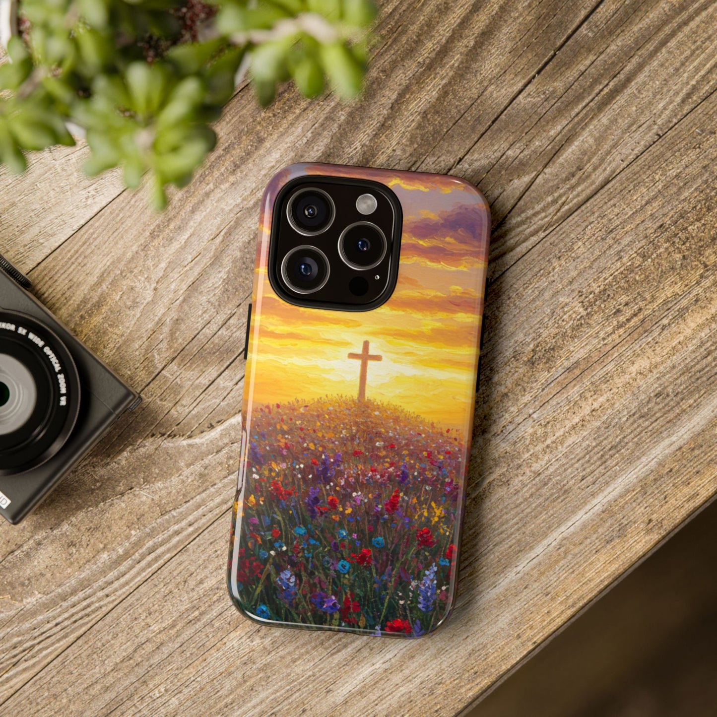 iPhone Case: Monet Style Cross Phone Case Christian Case Inspirational iPhone Case Spiritual Phone Case