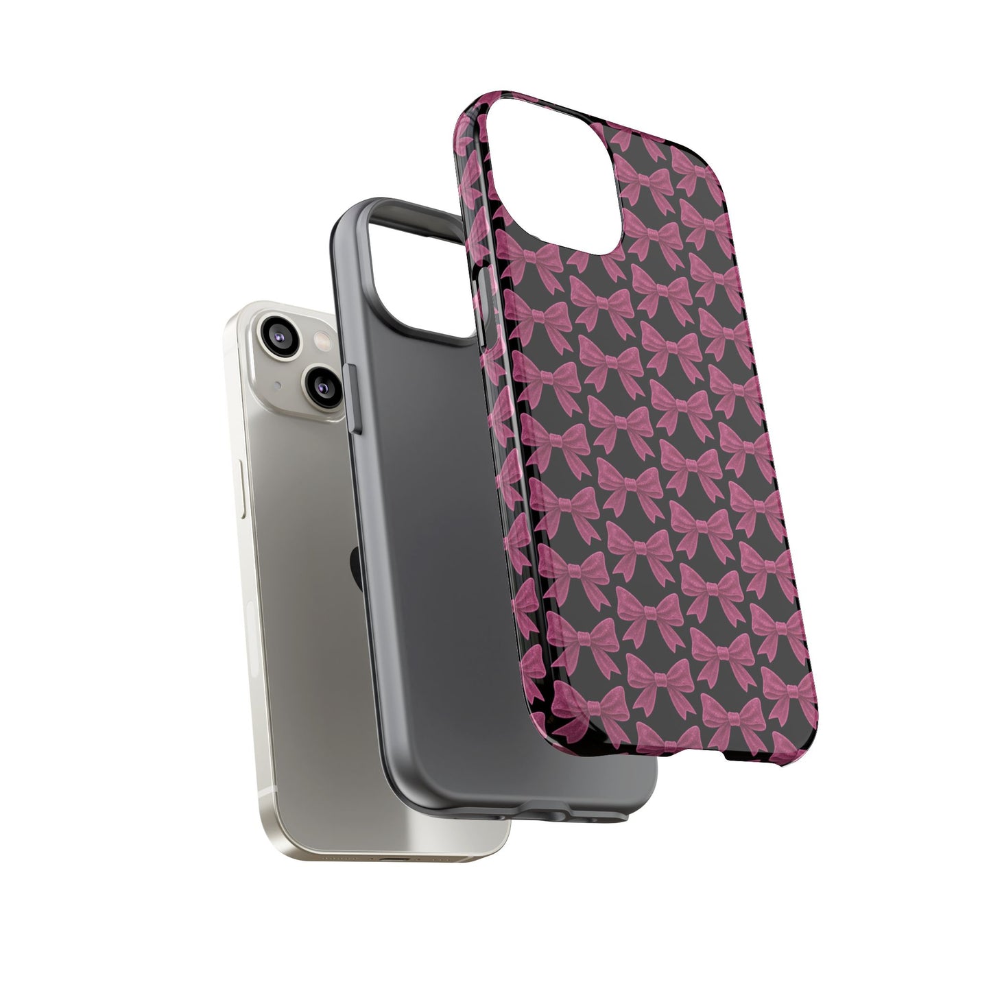 Pink Bow iPhone Case Coquette Aesthetic Phone Cover Glossy Y2K Girly Case Soft Girl Tech Accessory Cute iPhone Gift for Her