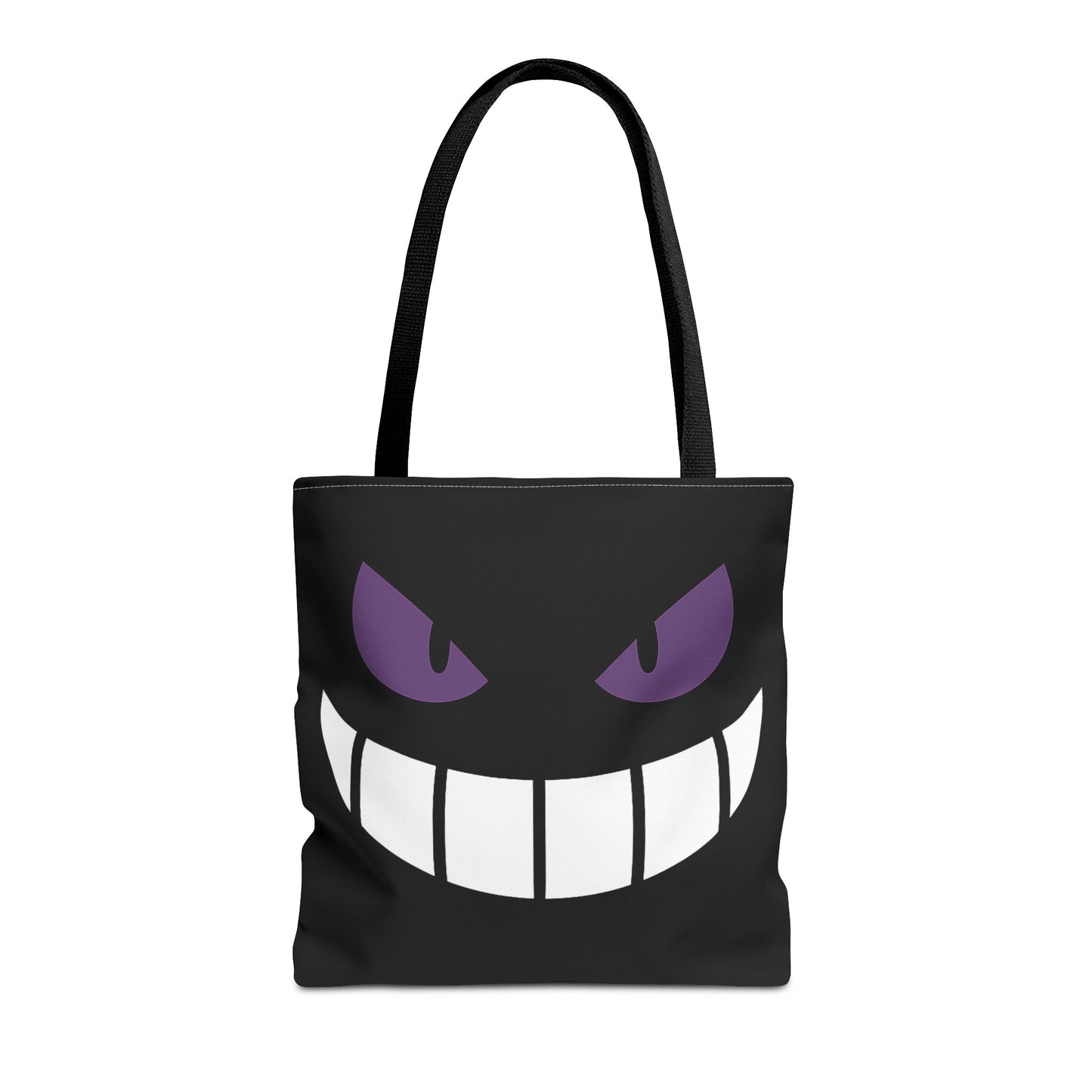 Evil Grin Tote Bag, Spooky Purple Eyes Reusable Shopping Bag, Creepy Cute Halloween Tote, Gothic Horror Canvas Bag, Gamer Room Accessory