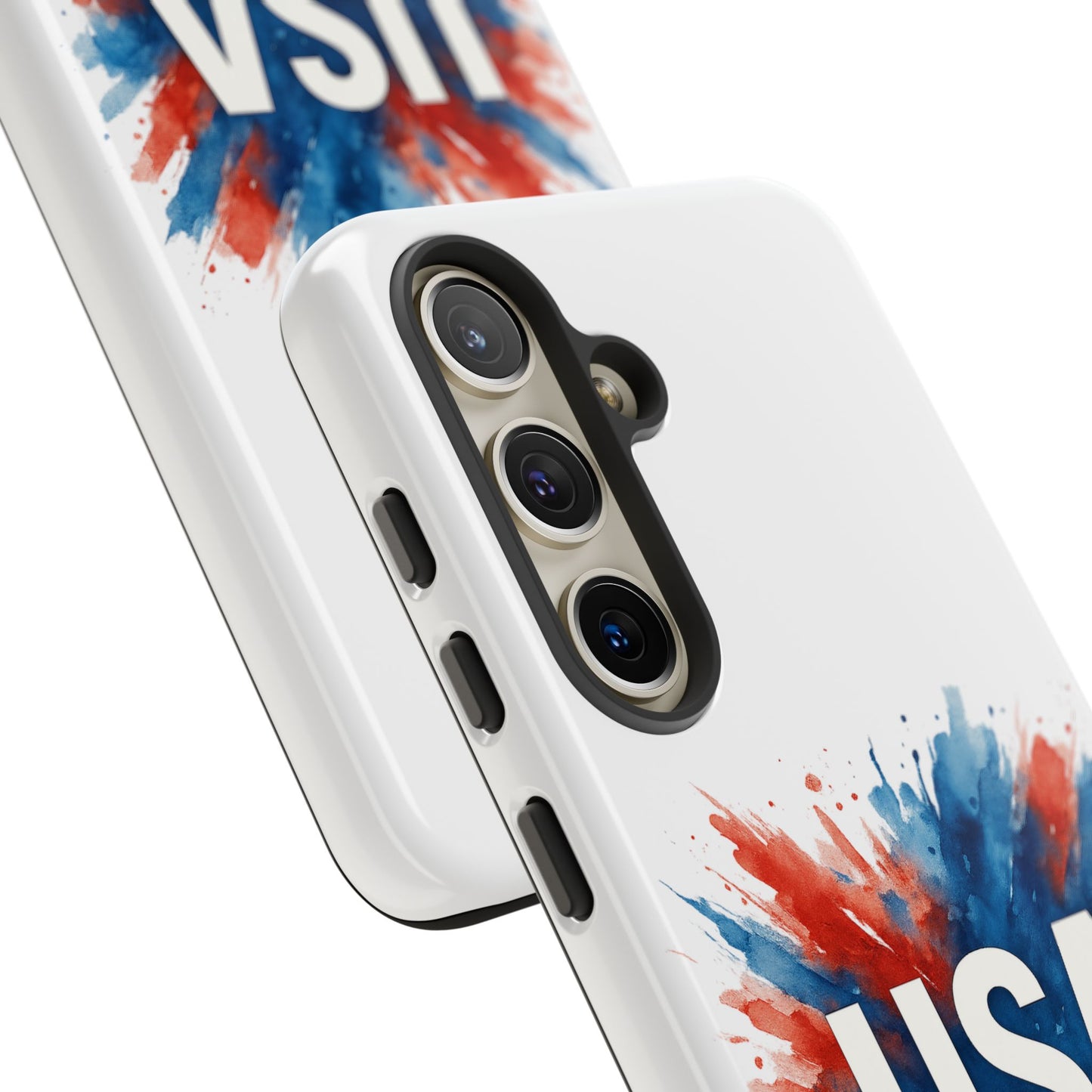 USA Splash Samsung Case - Patriotic Red White Blue Tough Cover, Dual-Layer Protection, 4th of July amd Veteran Gift for Galaxy
