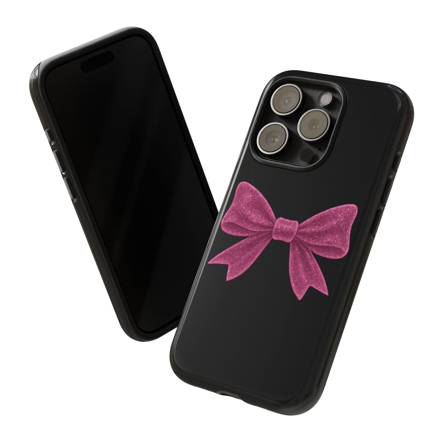 Pink Bow iPhone Case β Coquette Aesthetic Phone Cover β Glitter Soft Girl Tech Accessory β Cute Glossy Pinkcore Case β Gift for Her