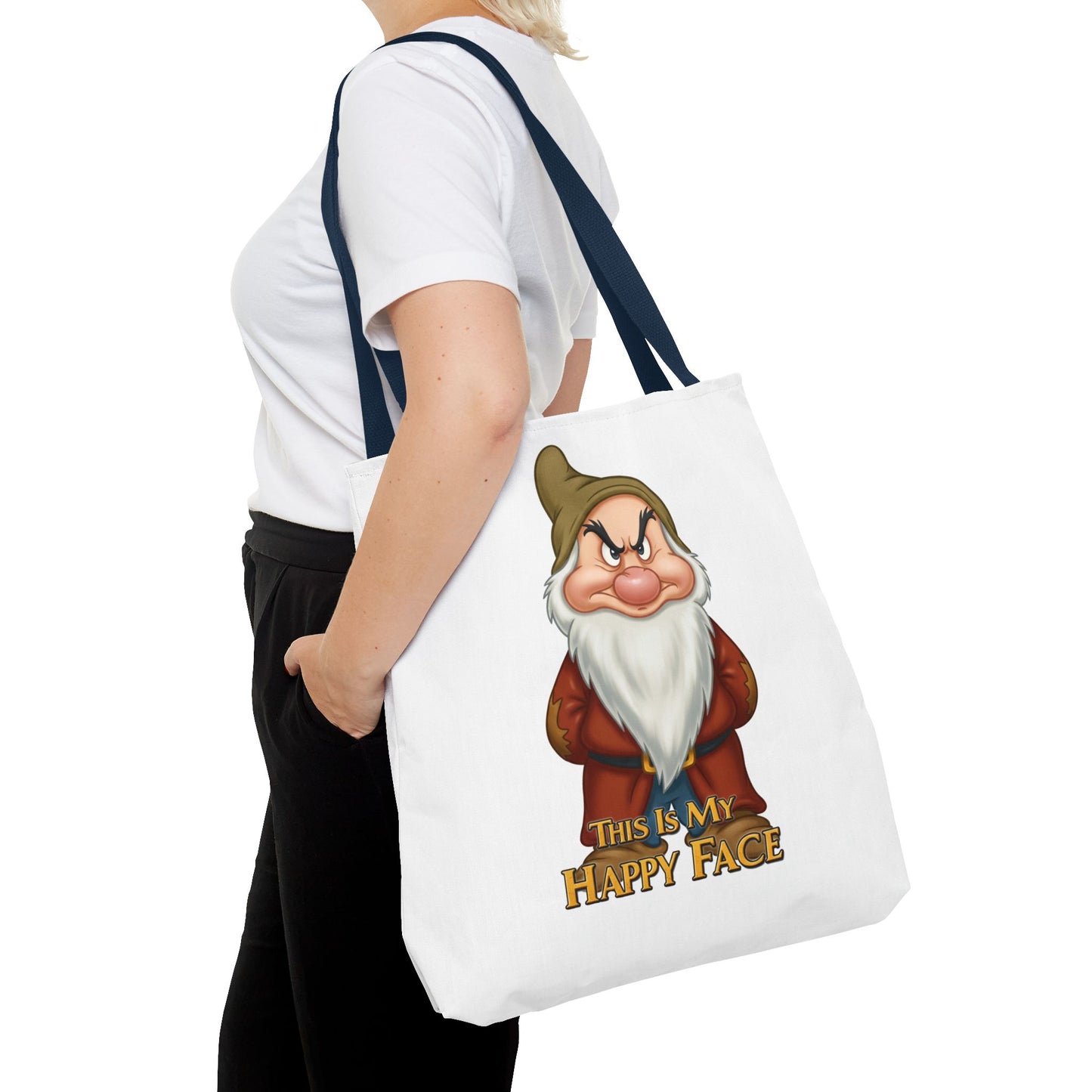 Grumpy Dwarf Tote Bag - "This Is My Happy Face"