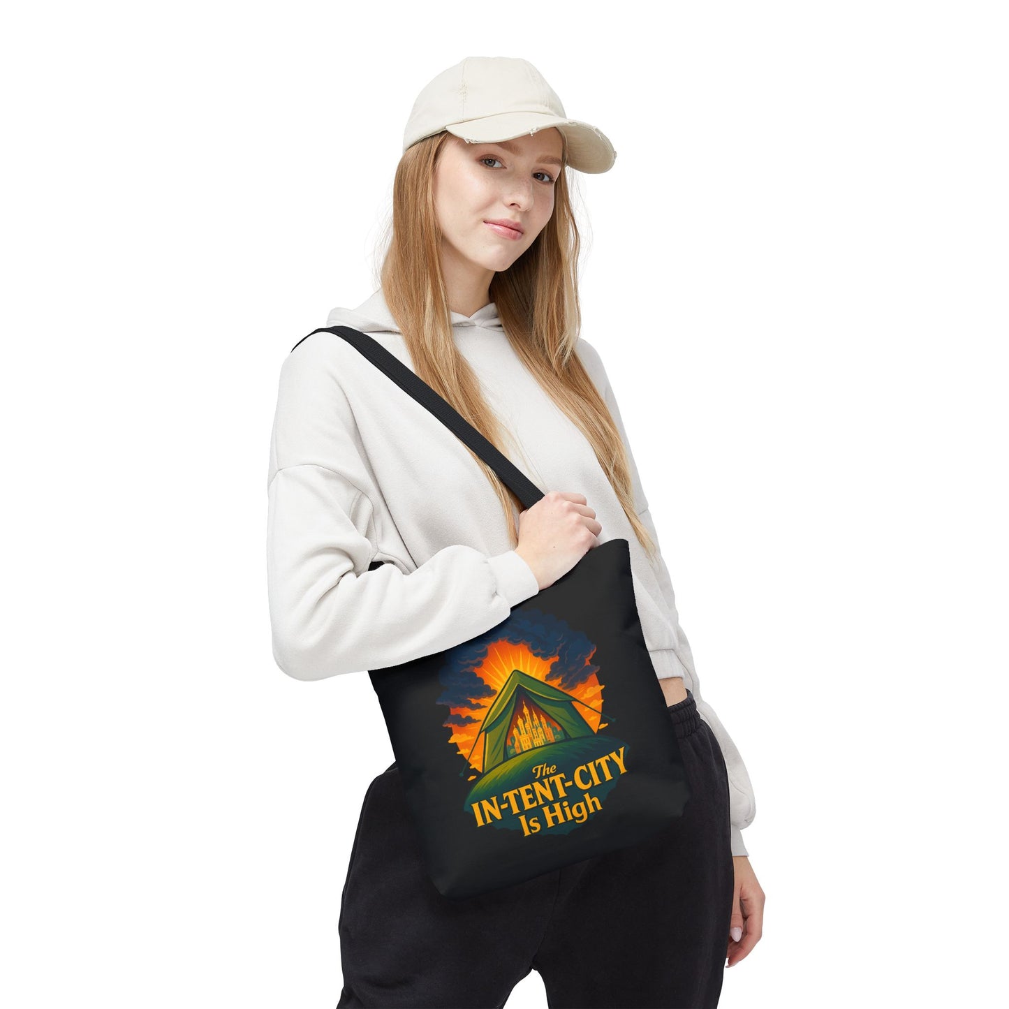 City Tent Tote Bag, The In-Tent-City Is High Funny Bag Intensity Tote Everyday Carry