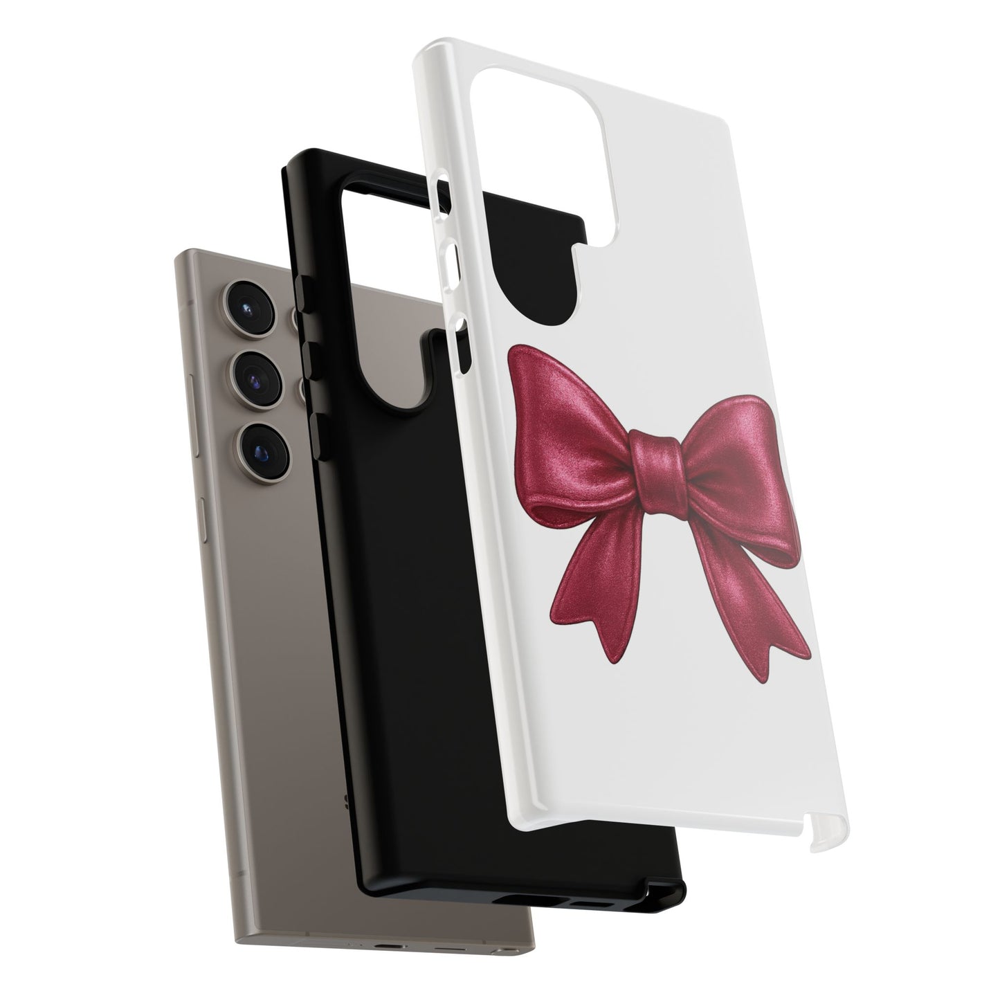 Pink Bow Samsung Case – Cute Girly Phone Cover – Glossy Ribbon Case for Samsung Galaxy – Aesthetic Phone Accessory – Gift for Her