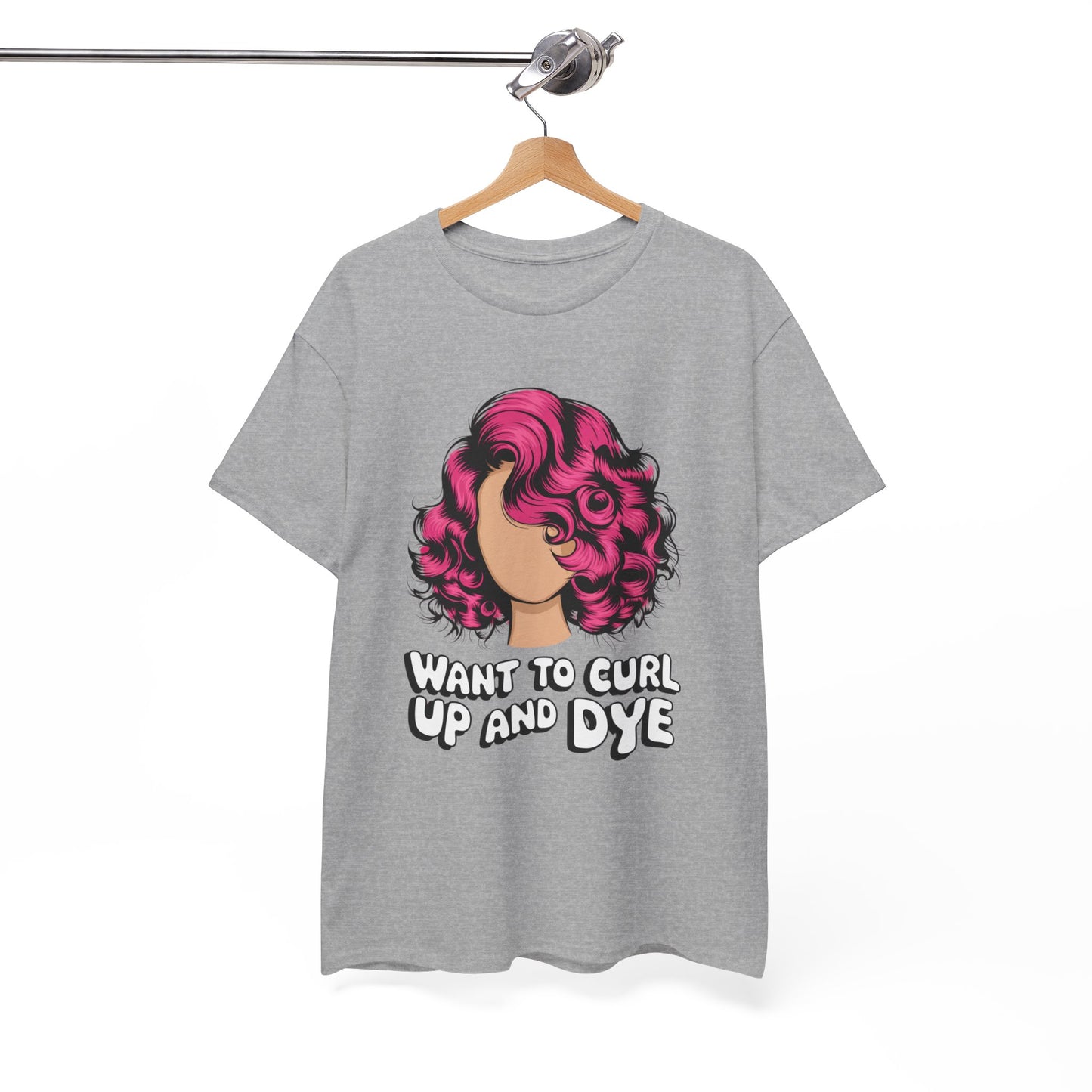 Curly Hair Tee: Want To Curl Up And Dye – Funny Hair Colorist Tee, Salon & Curl Lovers Gift, Trendy Graphic Shirt for Hairstylists