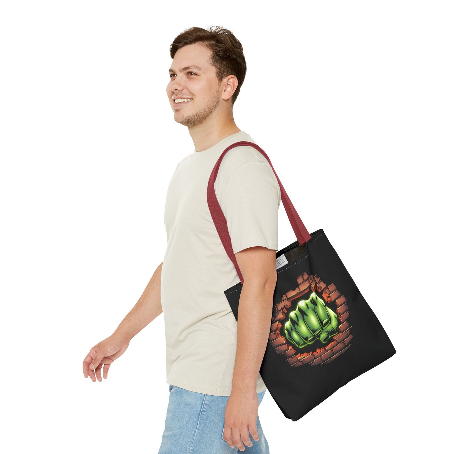 Green Fist Tote Bag, Comic Book Bag, Geeky Gift, Tote for Geeks, Reusable Bag