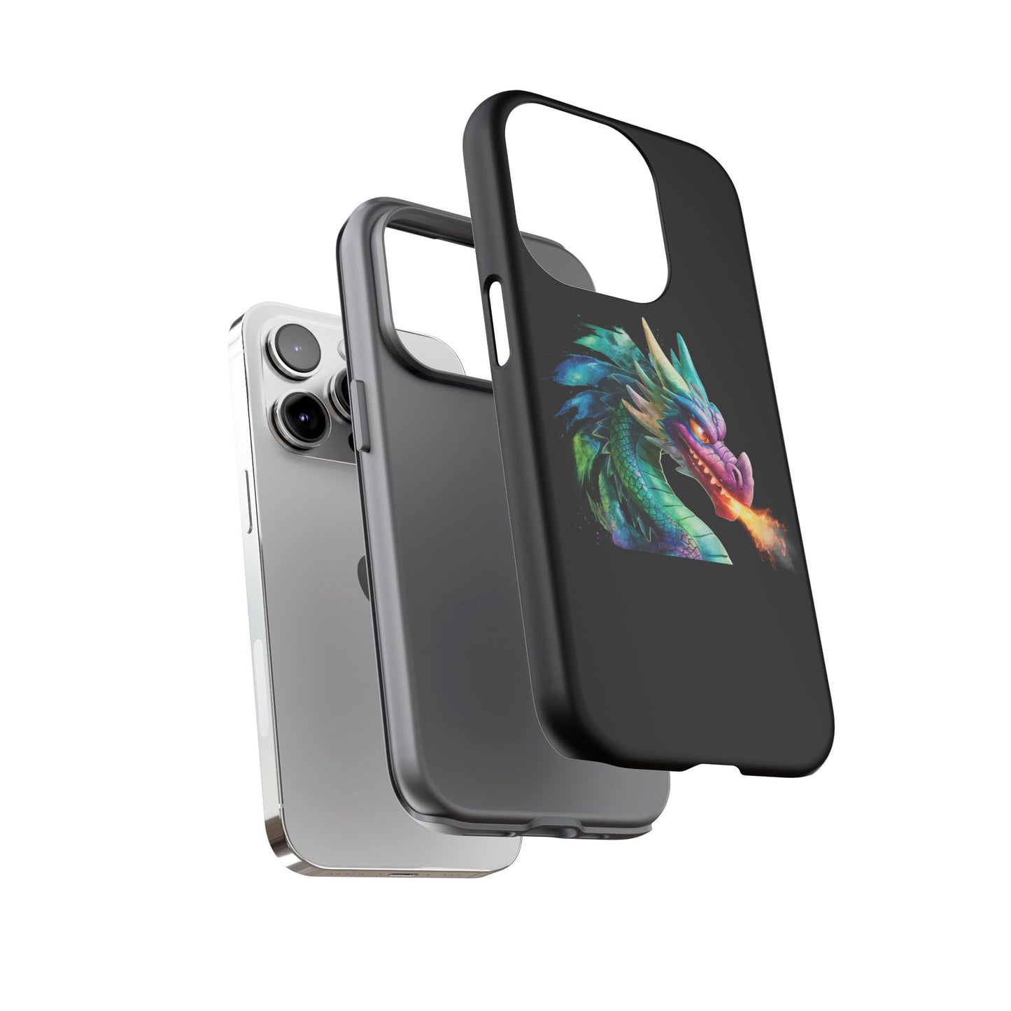 Dragon iPhone Case - Fantasy Fire-Breathing Art Protective Cover - Bookish Dark Academia Aesthetic Gift for Teens and Adults