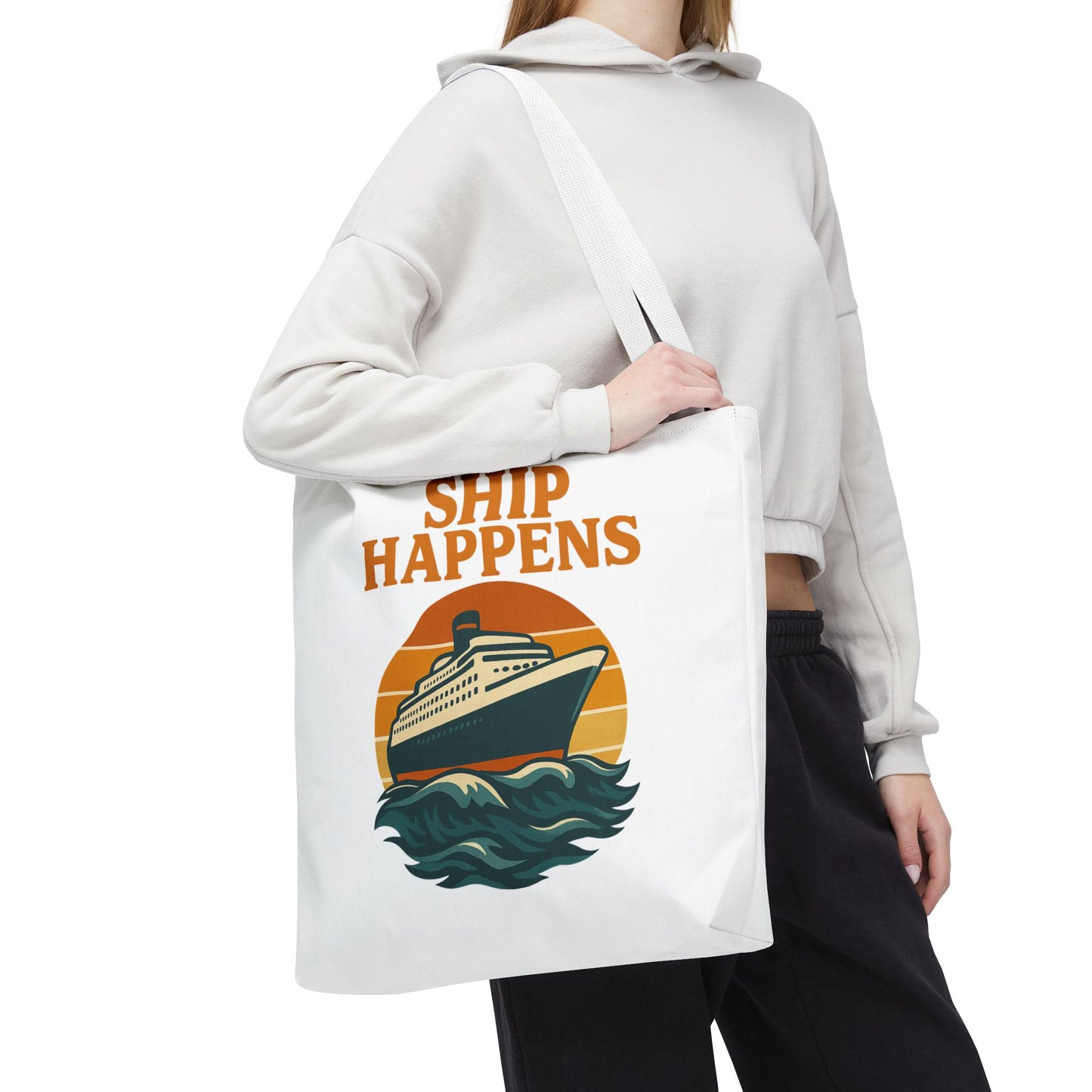 Ship Happens Tote Bag - Fun Nautical Design for Beach Lovers Cruise Bag Unique Gift for Travelers