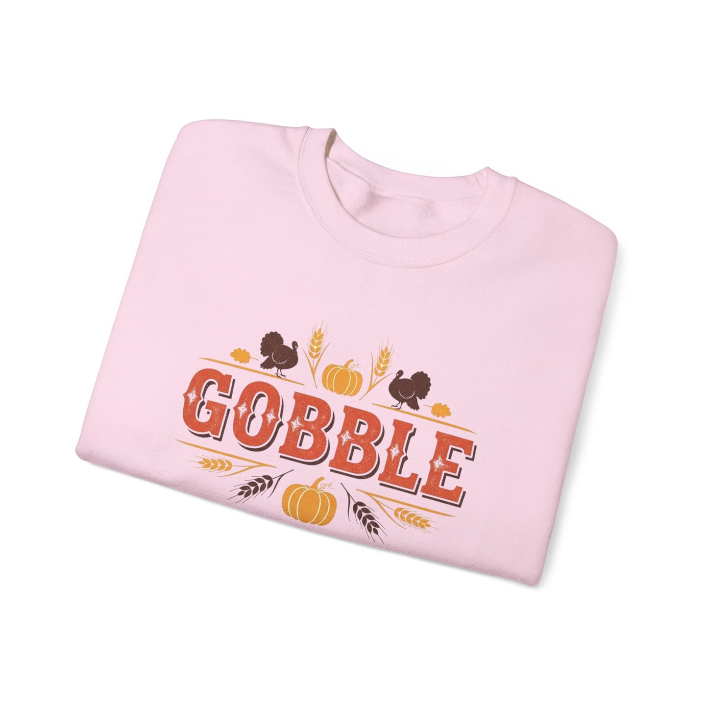 Gobble Thanksgiving Sweatshirt, Fall Pumpkin Turkey Shirt, Cozy Autumn Crewneck, Cute Gobble Pullover, Thanksgiving Dinner Outfit