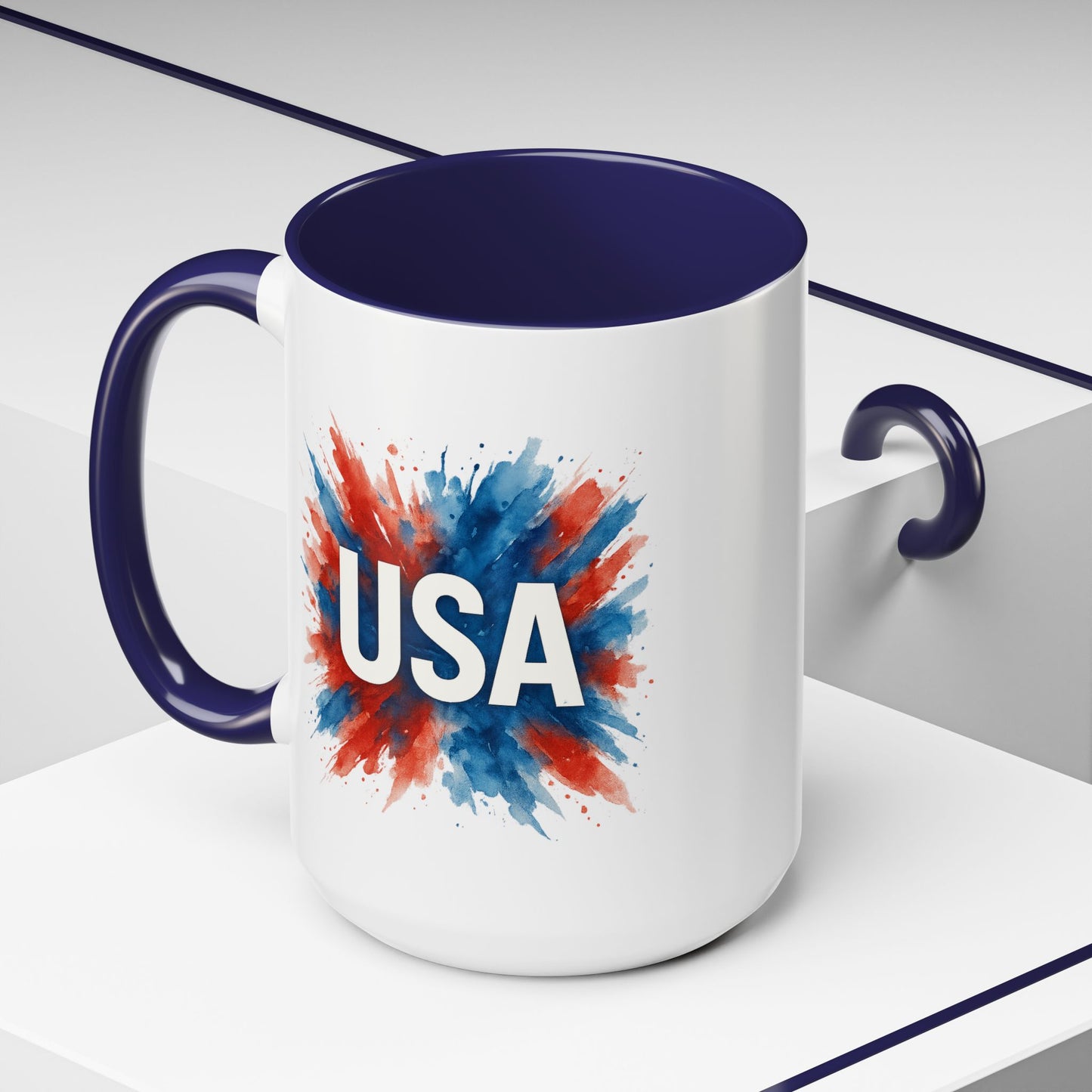 USA Patriotic Coffee Mug | 4th of July Gift | Red White Blue Mug | American Pride Cup | Independence Day Drinkware | USA Mug