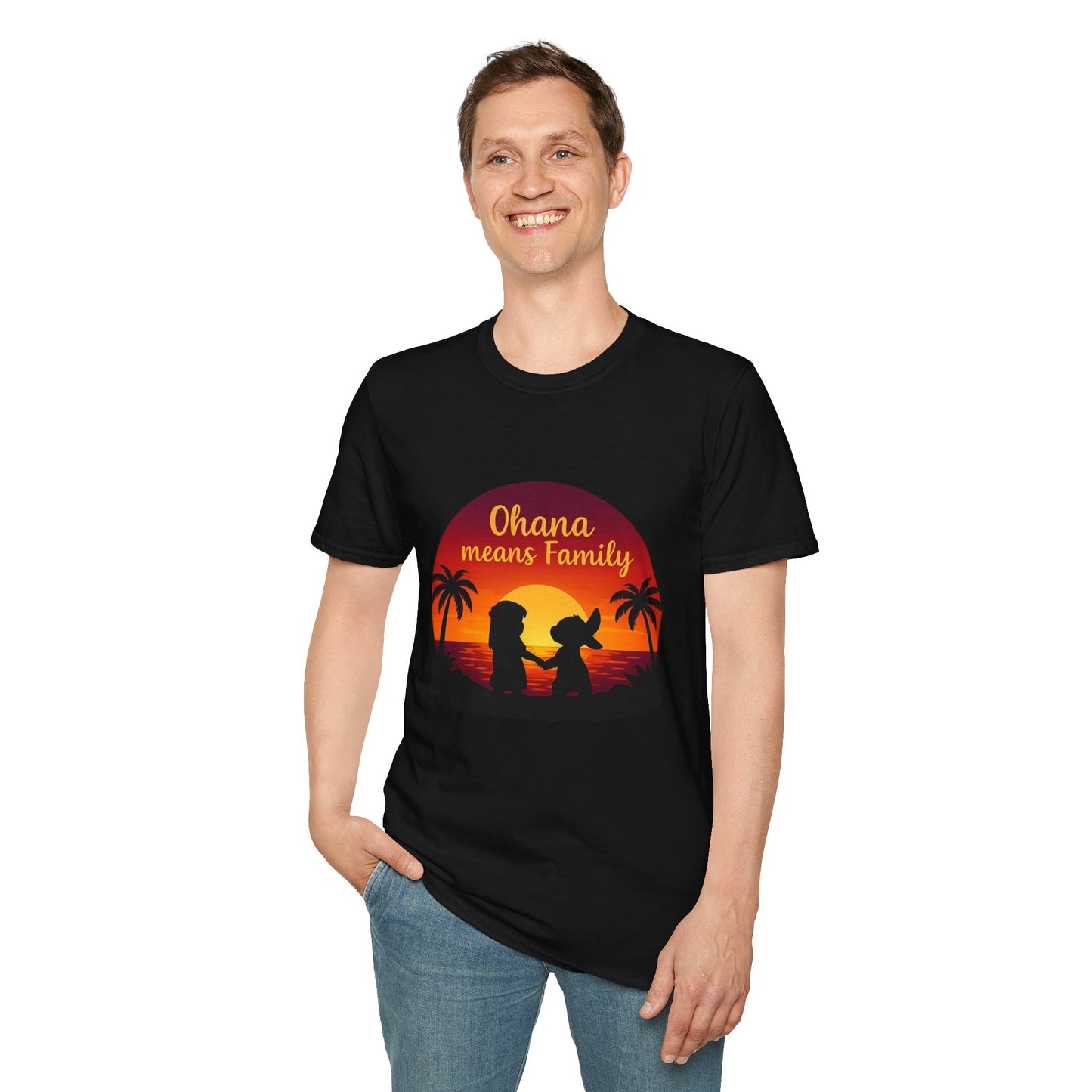 Ohana Means Family Shirt - Cute Sunset Graphic Tee, Hawaiian Family Quote Shirt, Family Inspired T-Shirt, Matching Vacation Outfit