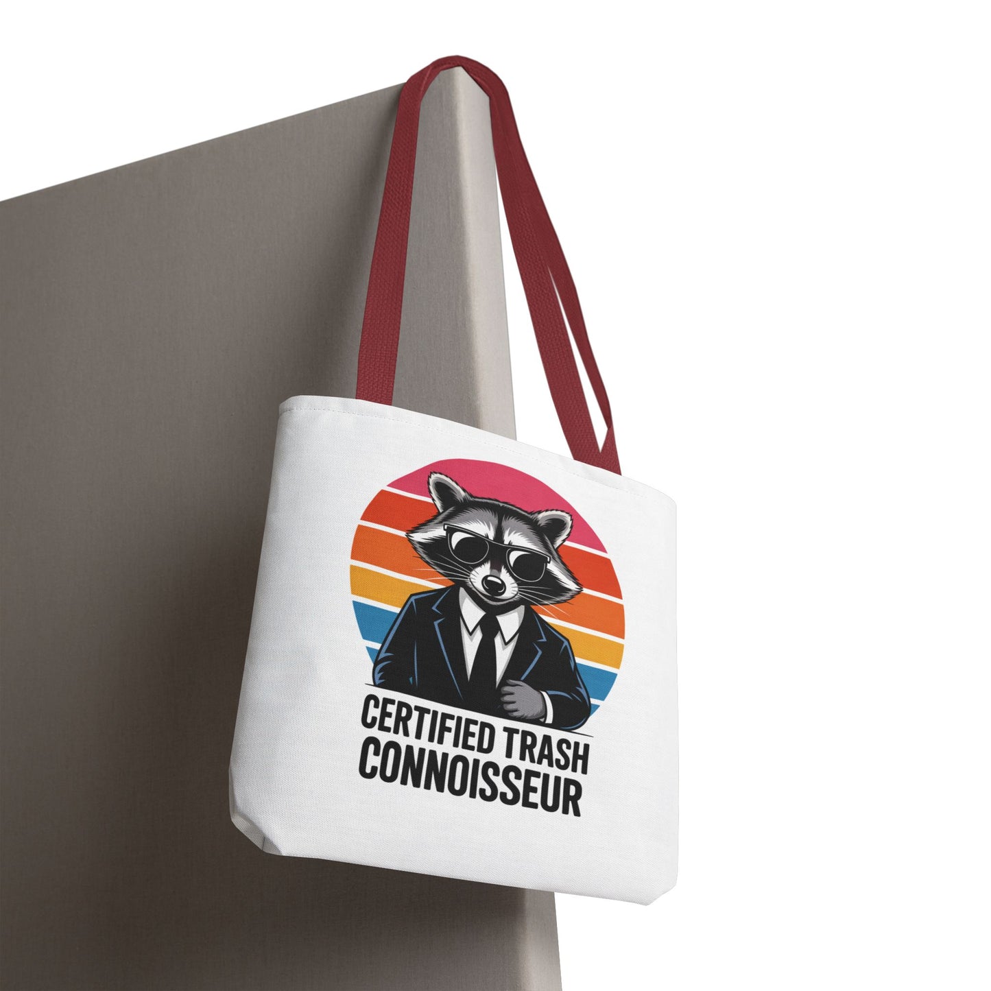 Certified Trash Connoisseur Raccoon Tote Bag Fun and Quirky Everyday Carry Trash Panda Bag