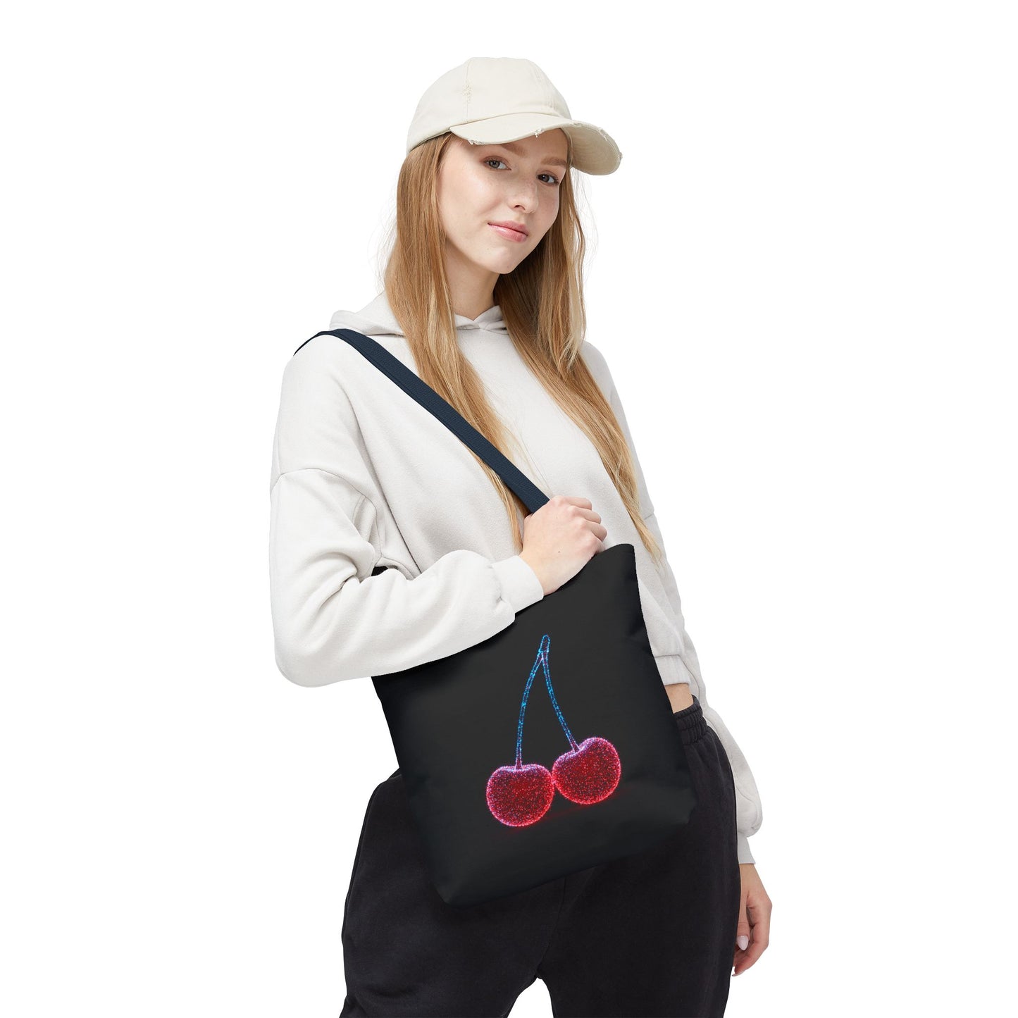 Sparkling Cherry Tote Bag Reusable Bag Shopping Bag Cherry Bag Reusable Tote