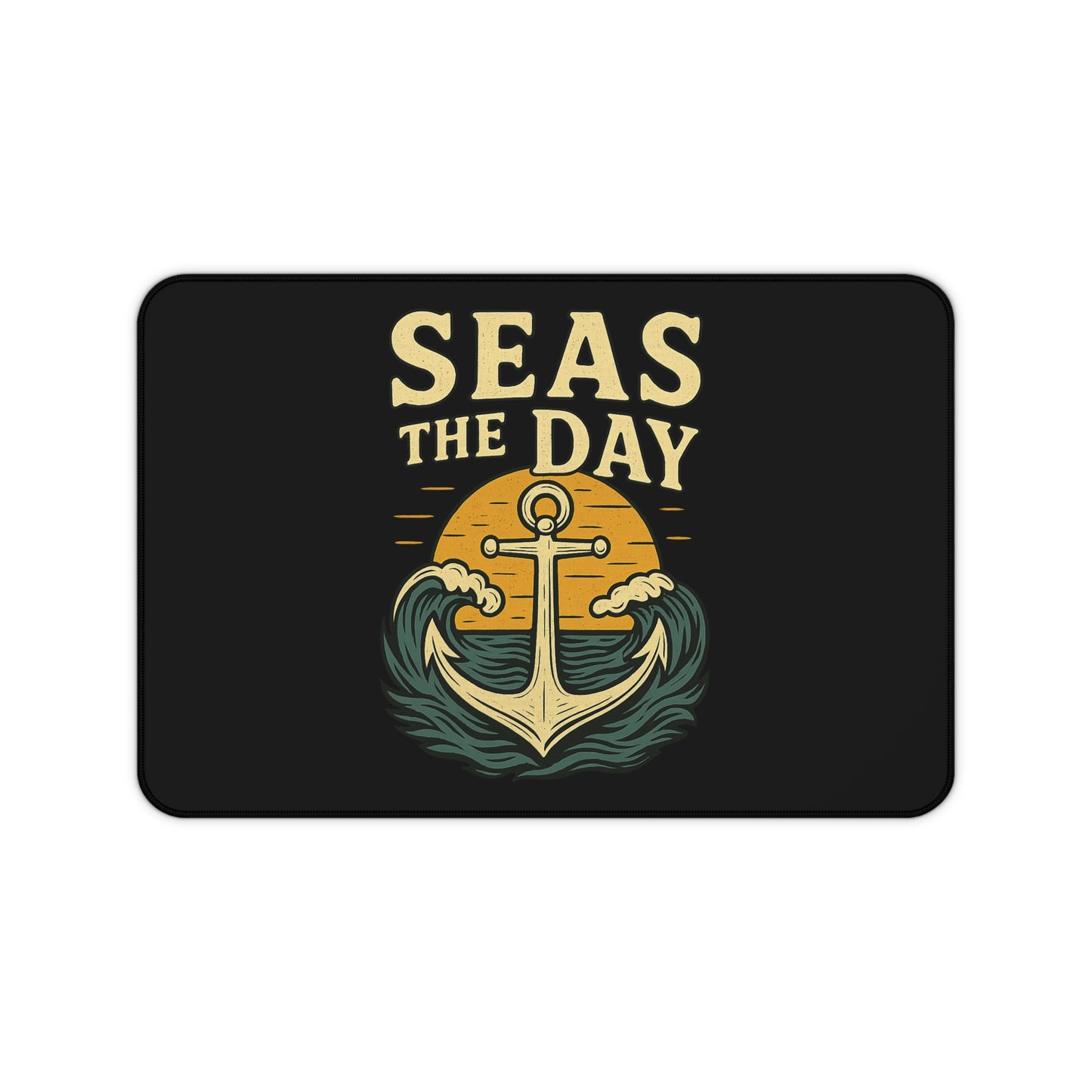 Seas the Day Mouse Pad – Nautical Desk Mat with Anchor Design | Funny Office Gift for Coworkers, Ocean Lovers & Home Office Setup