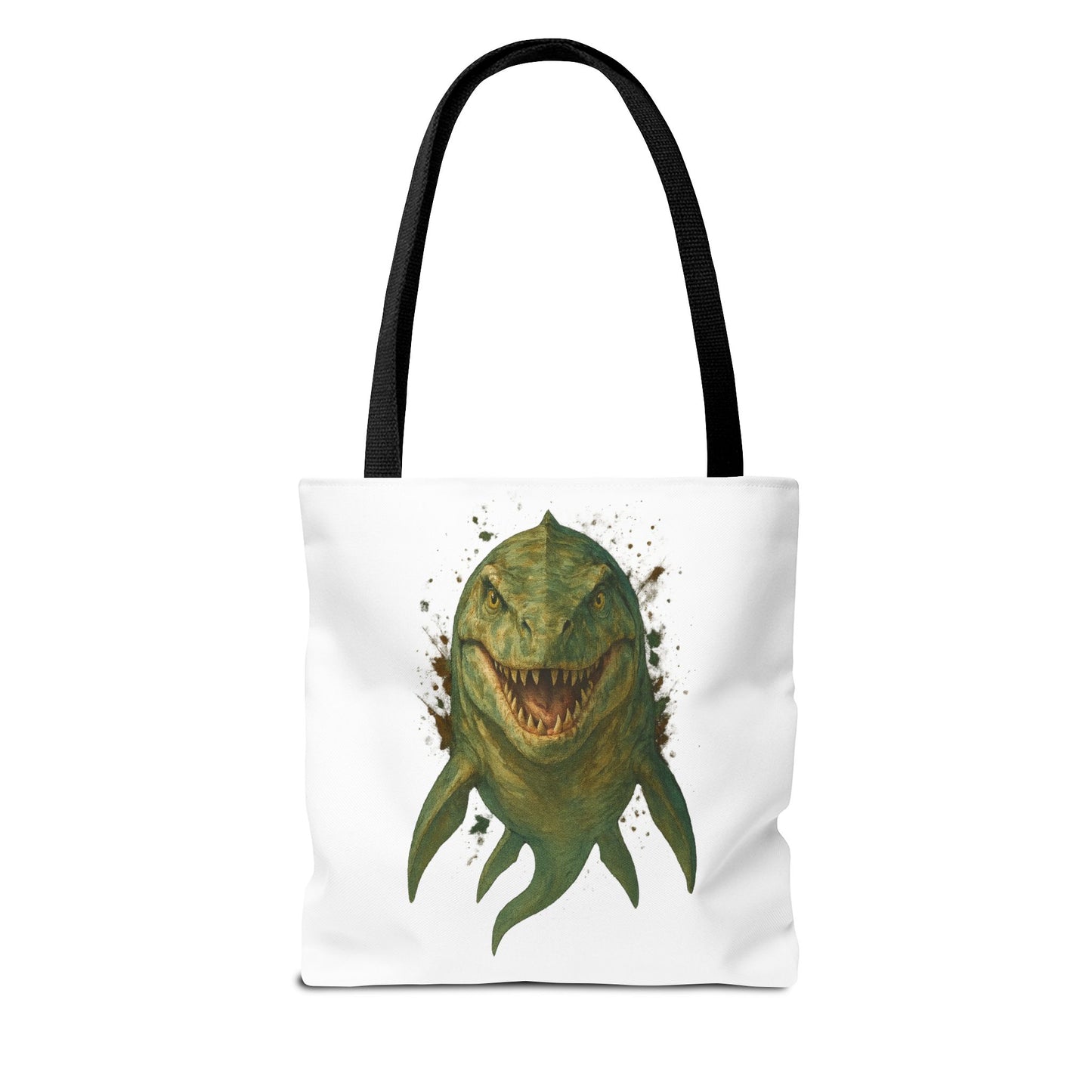 Watercolor Mosasaurus Tote Bag - Prehistoric Sea Monster Art, Dinosaur Ocean Reptile Gift, Eco Canvas Bag for Dino and Marine Fans