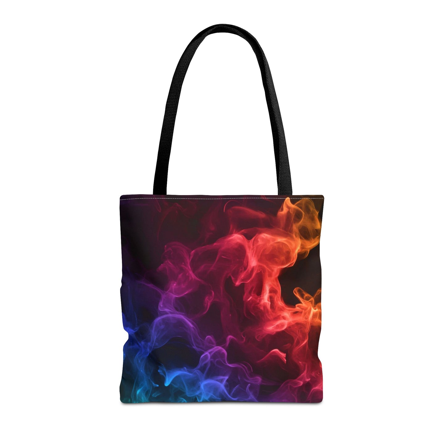 Chromatic Ember Tote Bag, Colorful Smoke Art Design With Red, Blue, And Orange Hues, Abstract Reusable Tote For Artists, Gifts, And Everyday Use