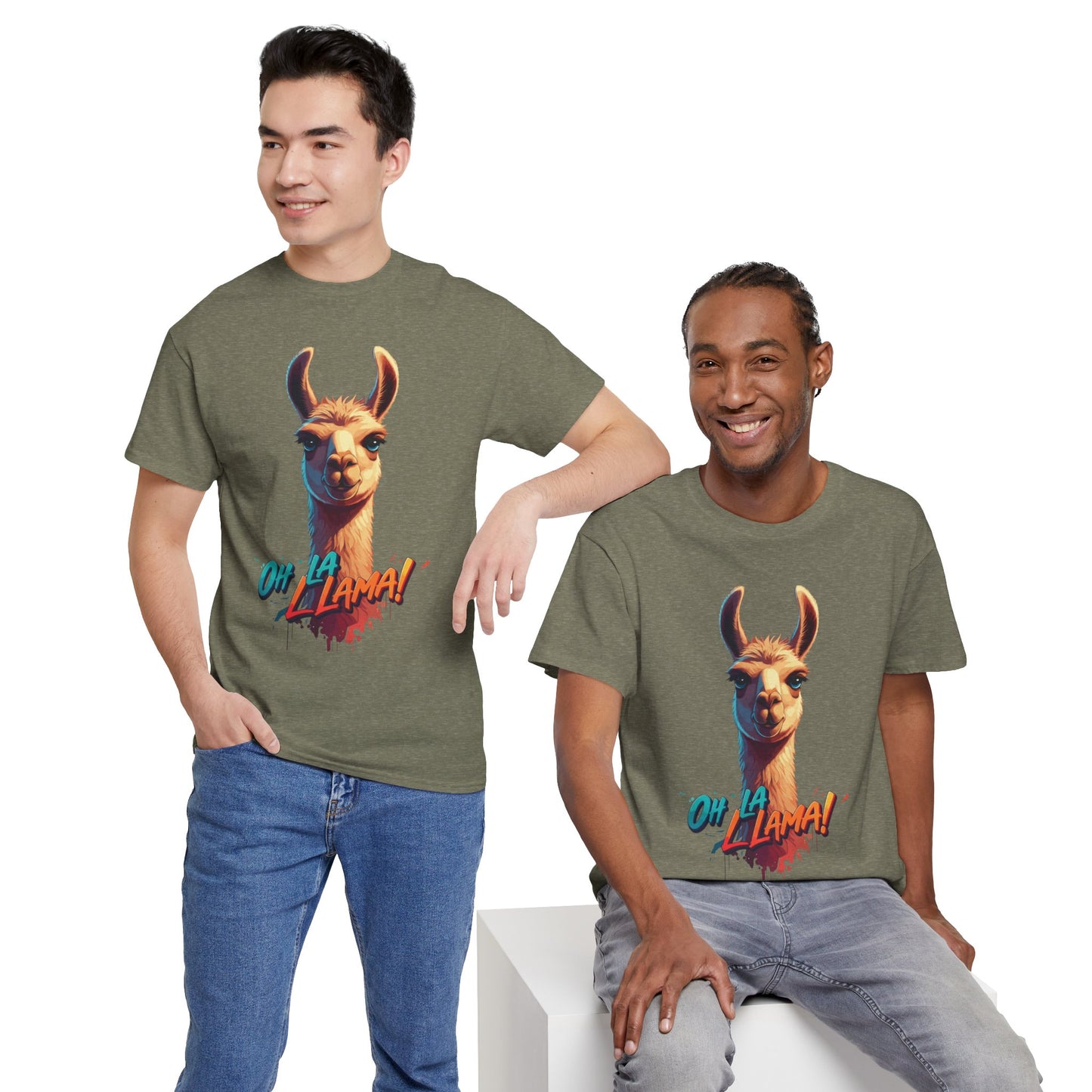 Oh la Llama Graphic Tee | Fun Llama T-Shirt, Cute Animal Lover Shirt, Llama Lover Gift, Quirky Party Tee, Trending Llama Fashion