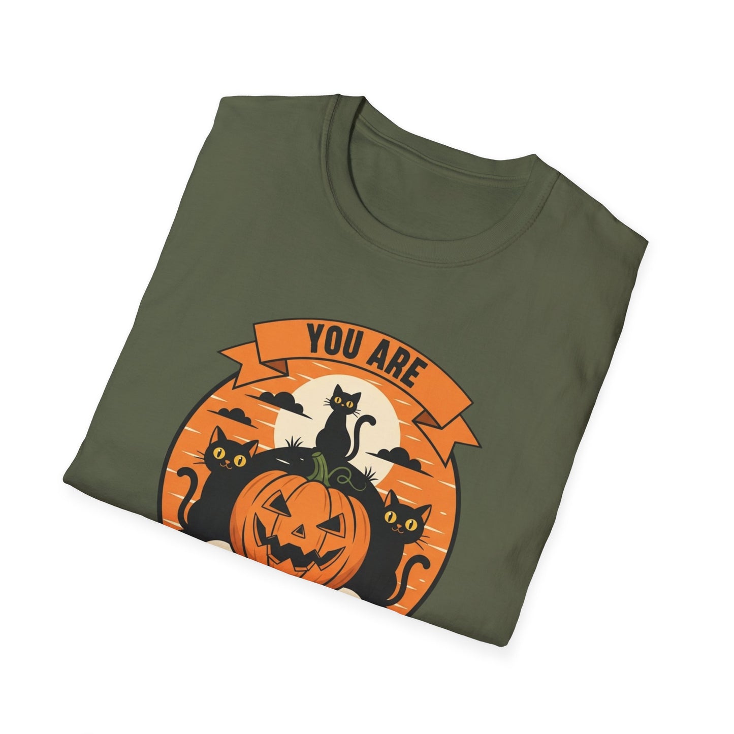 You Are Creepin' Meowt Halloween Cat T-Shirt | Funny Spooky Cat Tee | Black Cat Pumpkin Shirt | Cute Halloween Gift for Cat Lovers