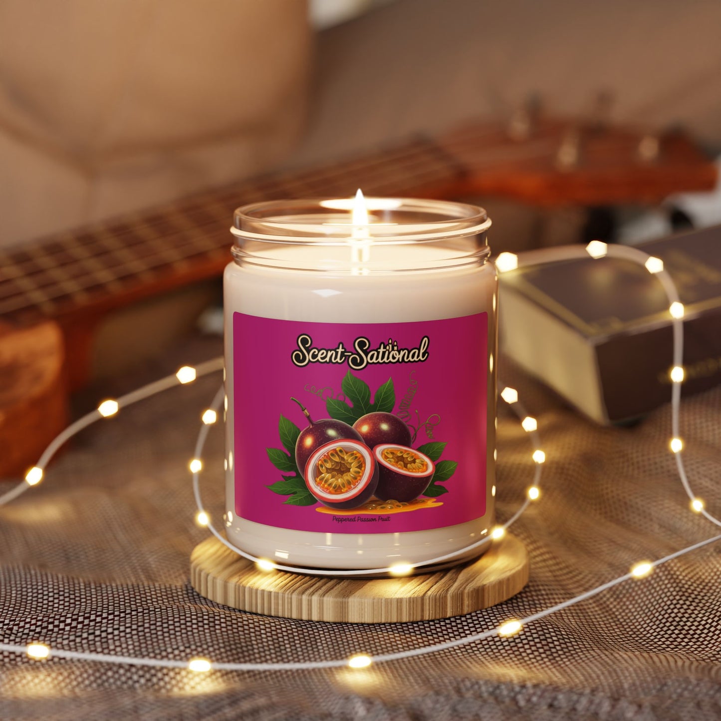 Peppered Passionfruit Candle, Fruity Scented Soy Candle, Tropical Aromatherapy Candle, Long Burn Gift, Luxury Home Decor, Self Care Candle