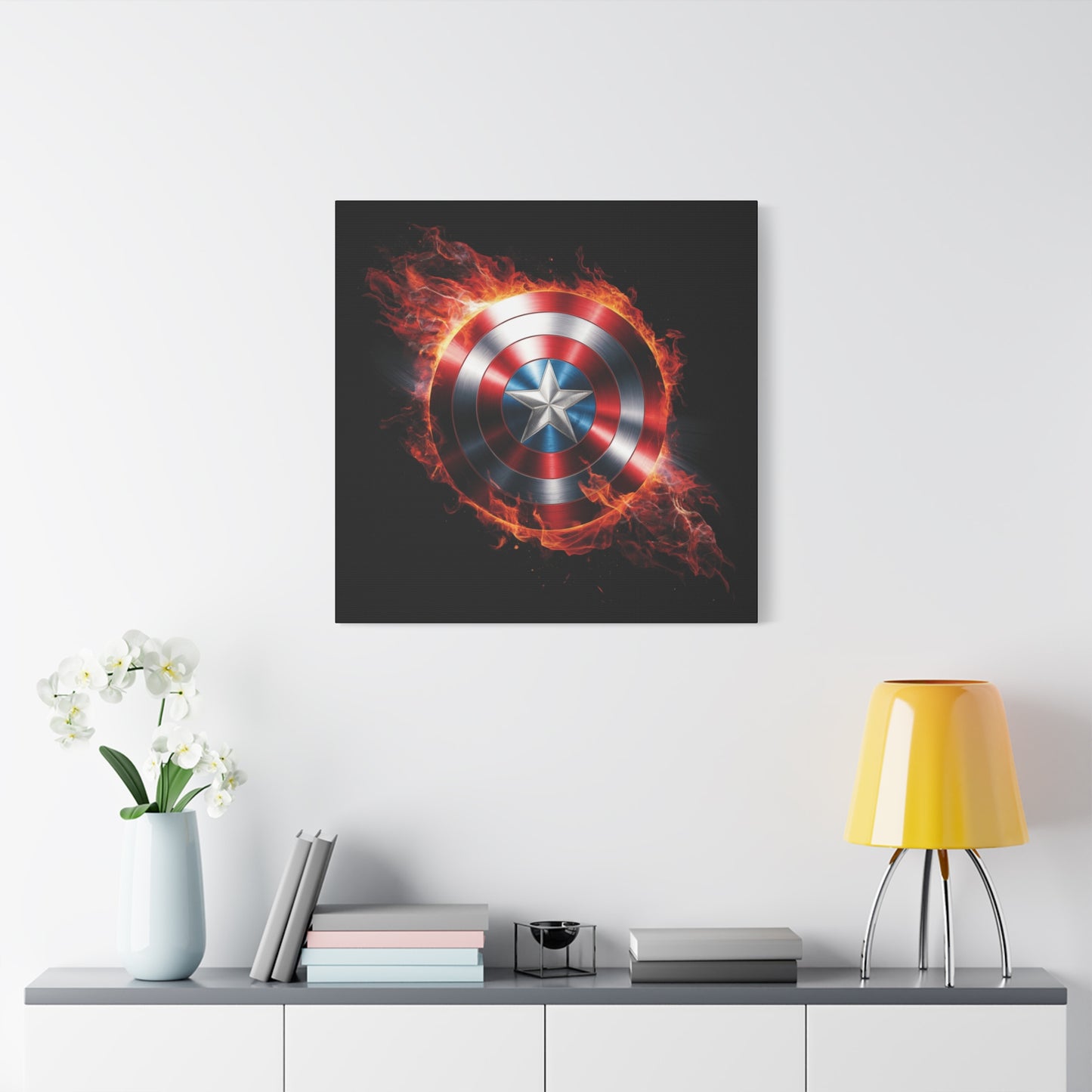 Captain America Shield Canvas Art - Stretched Matte Wall Decor