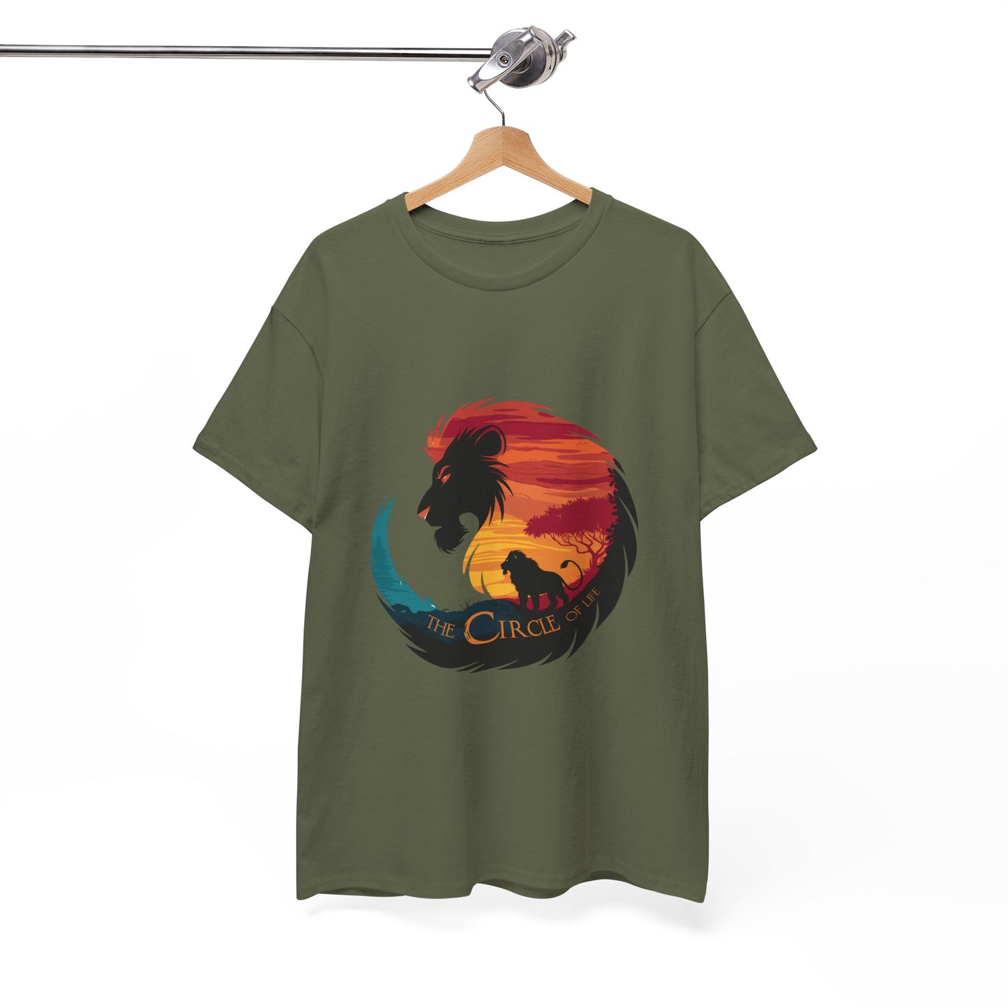 The Circle of Life Lion Shirt – Sunset Safari Wildlife Graphic Tee – Inspirational Nature T-Shirt for Animal Lovers & Adventure Fans