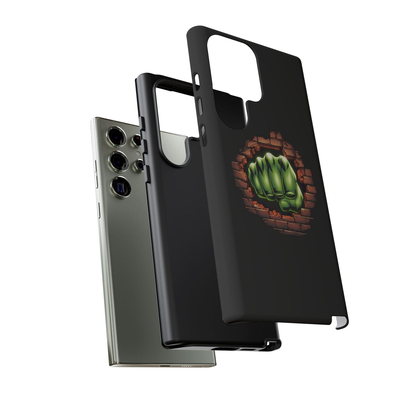 Samsung Phone Case, Green Fist Smashing Wall Design, Comic Book Phone Case, Geeky Case