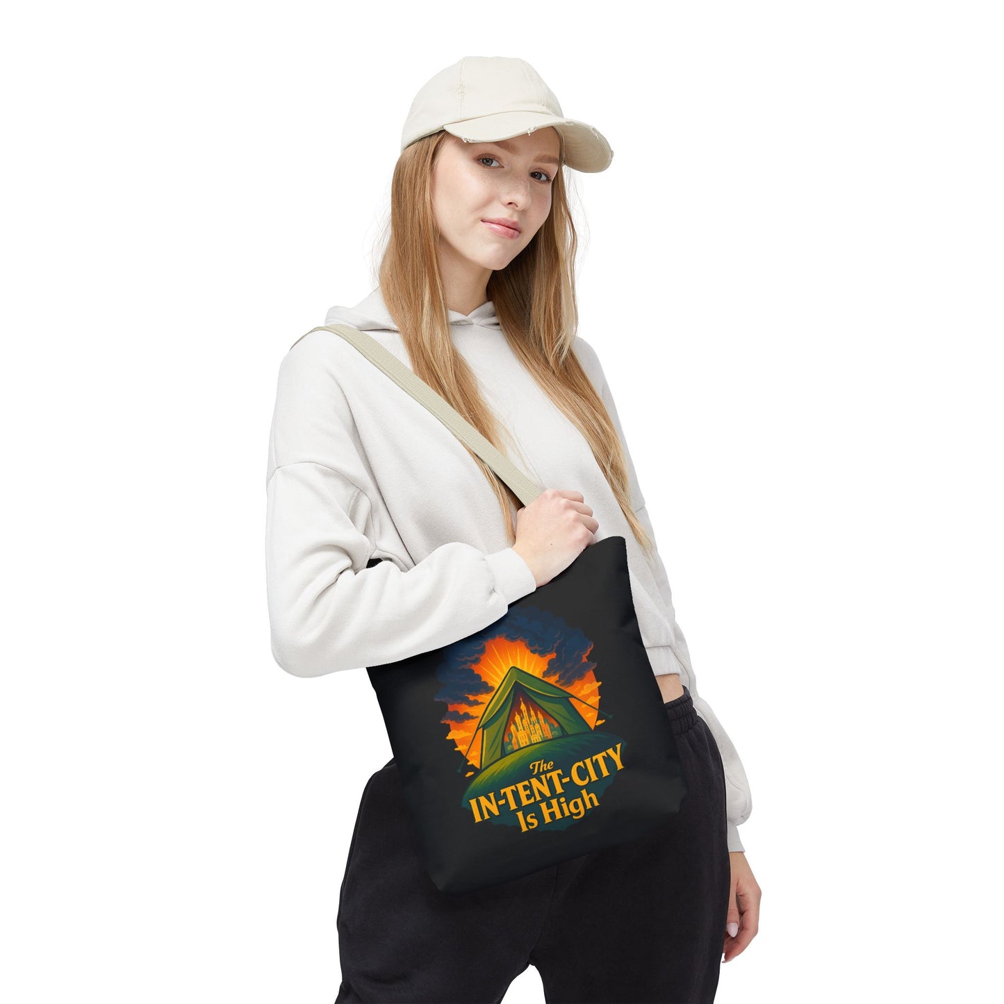 City Tent Tote Bag, The In-Tent-City Is High Funny Bag Intensity Tote Everyday Carry